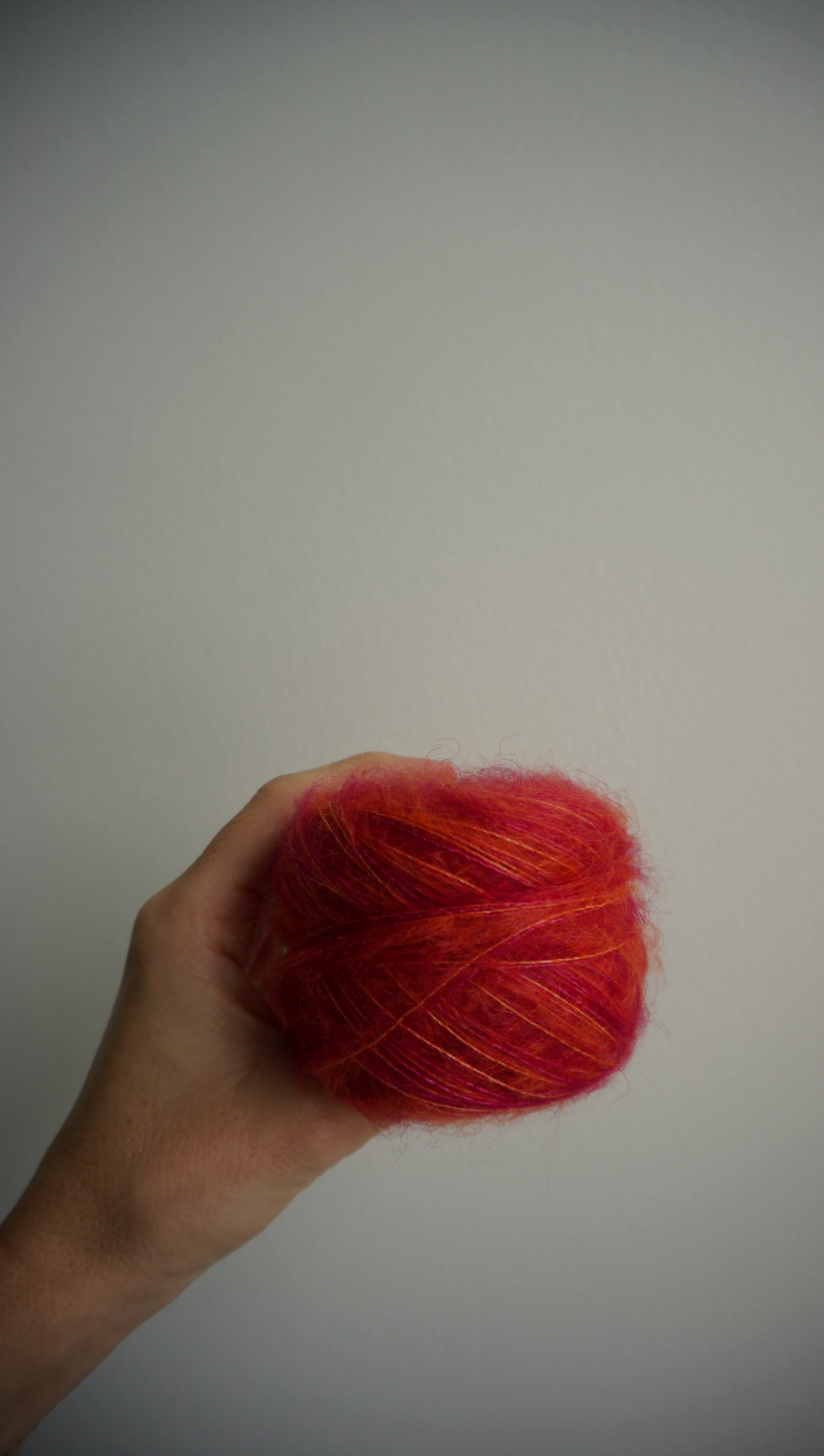 Small mohair scarf orange + red