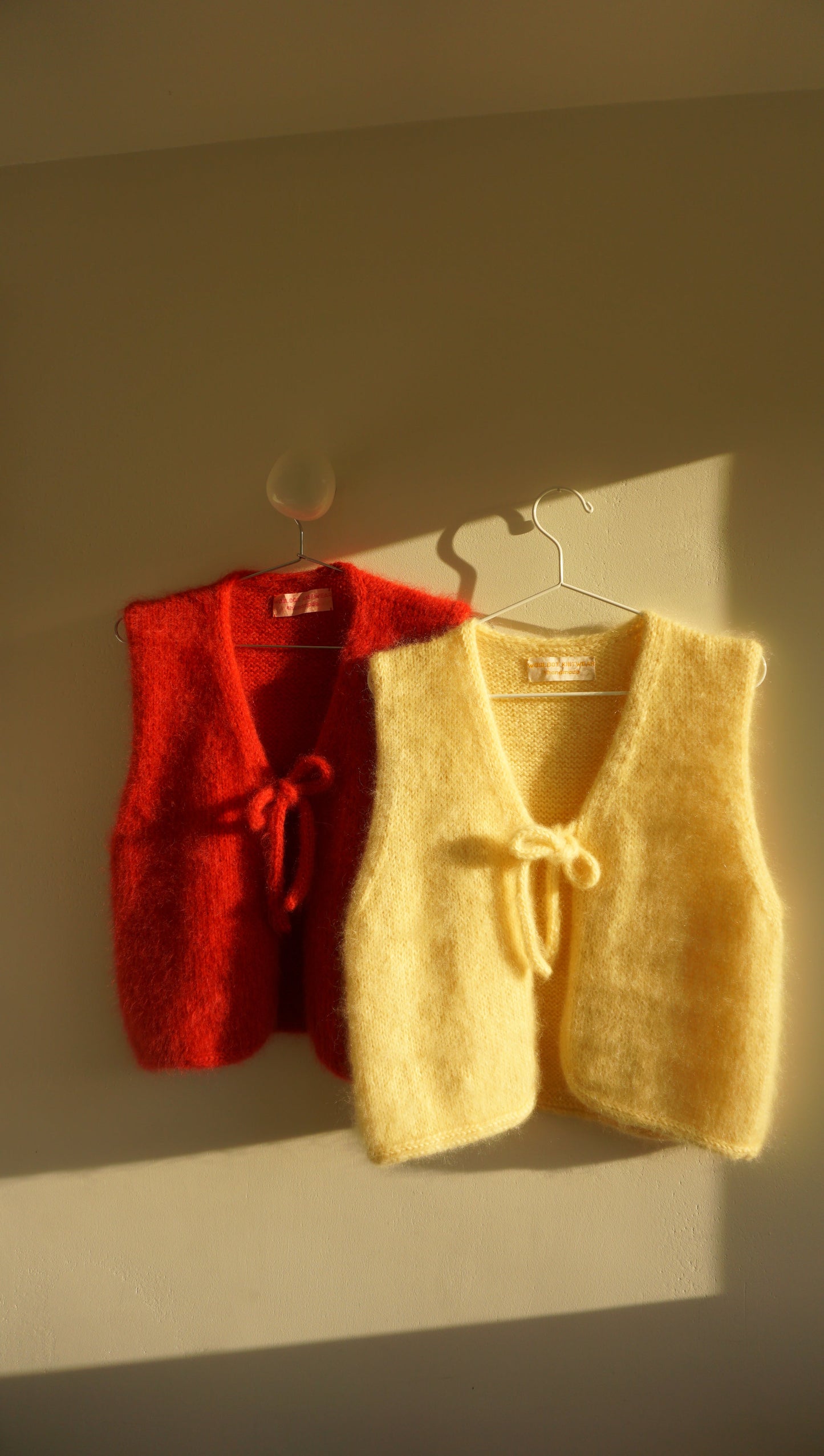 Yellow furry mohair vest