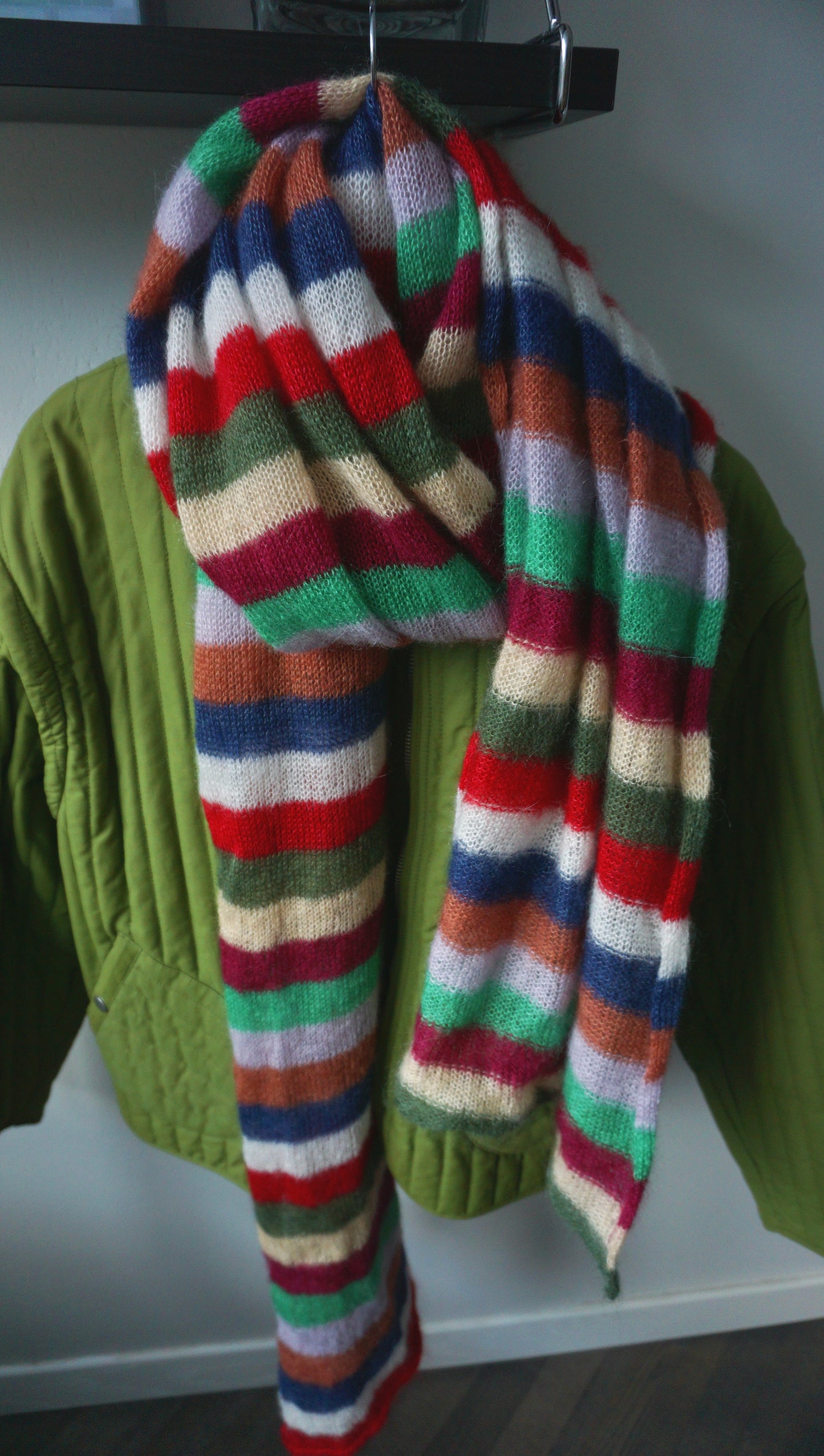 Thin wide big mohair scarf various colors