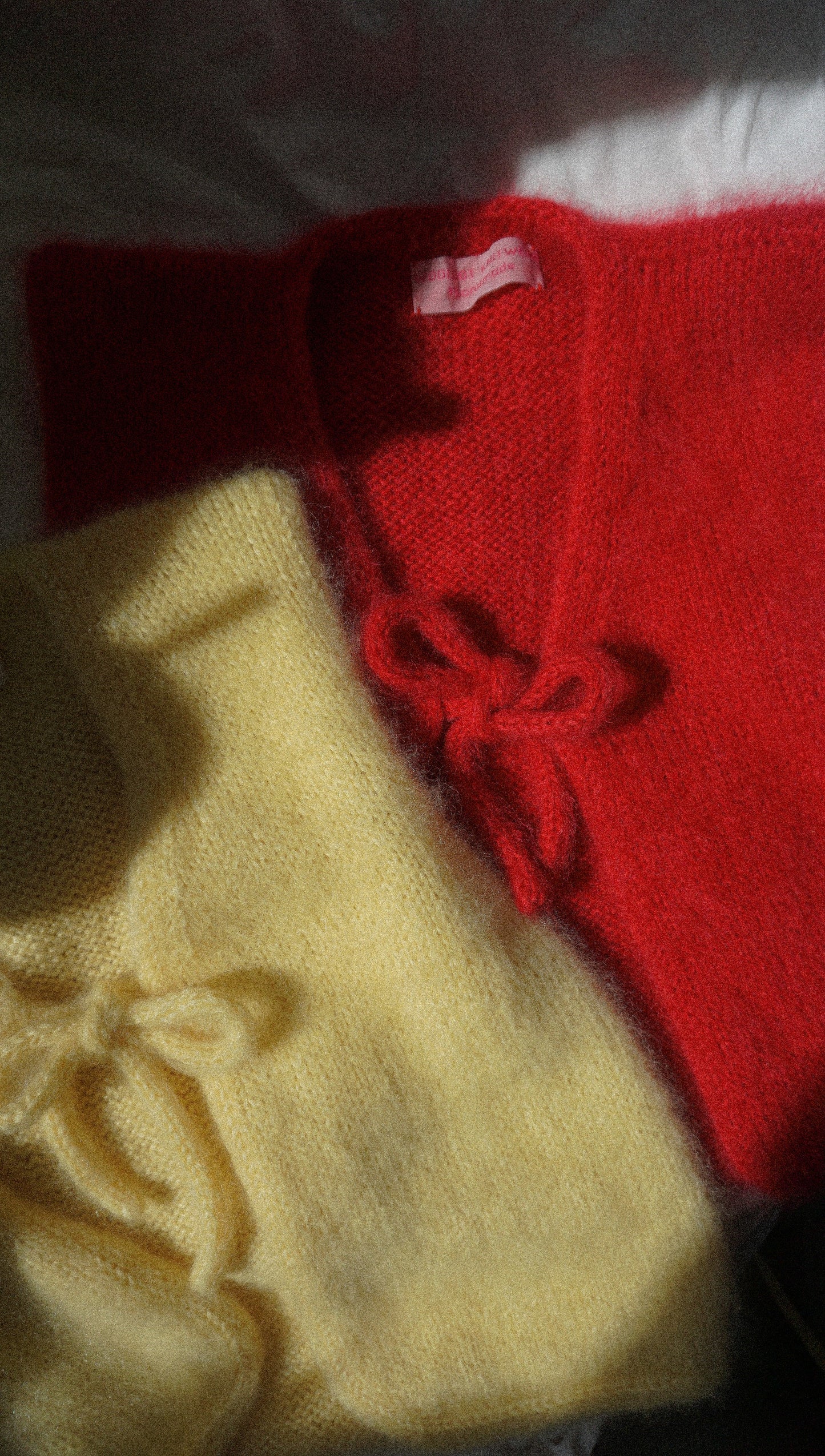 Yellow furry mohair vest