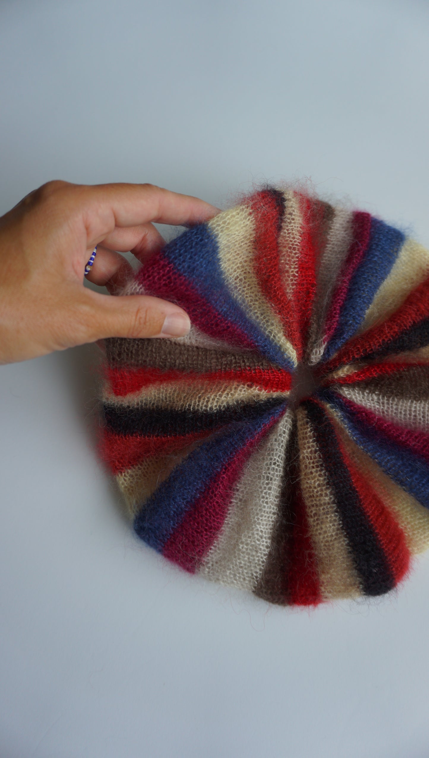 Big multicolored mohair scrunchie