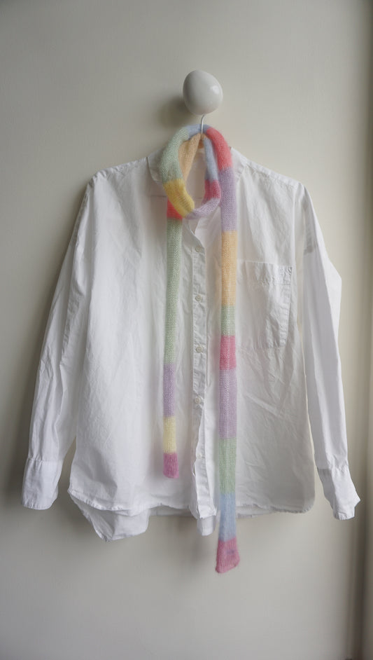 Small skinny mohair scarf pastel colors