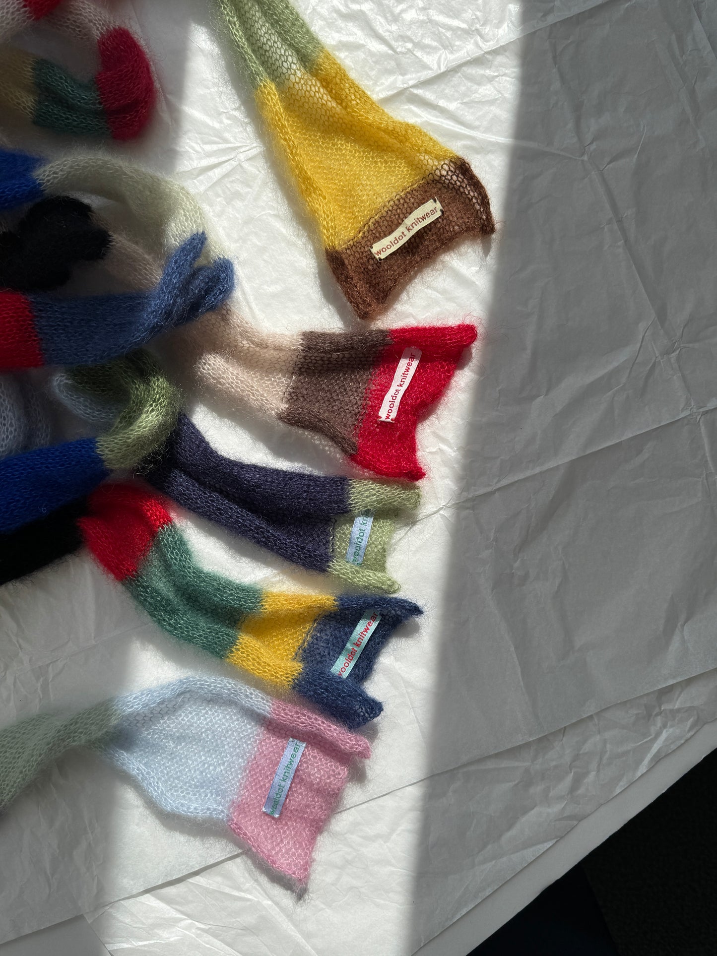 Small mohair scarf in bright colors
