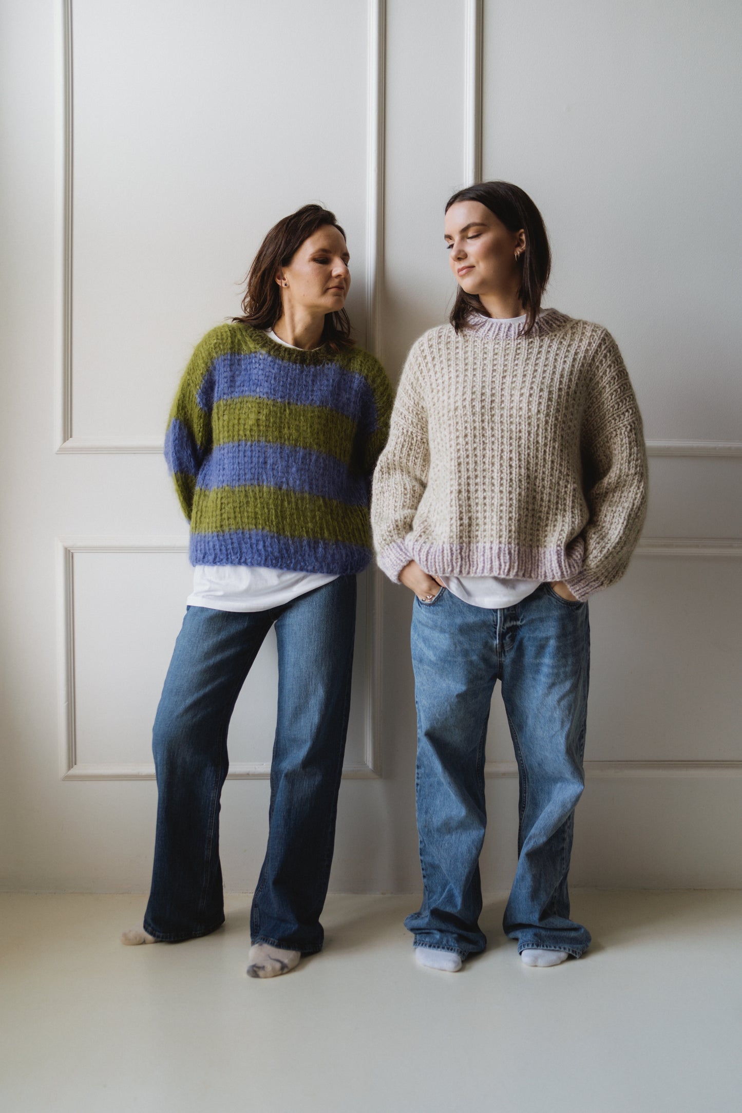 White chunky sweater