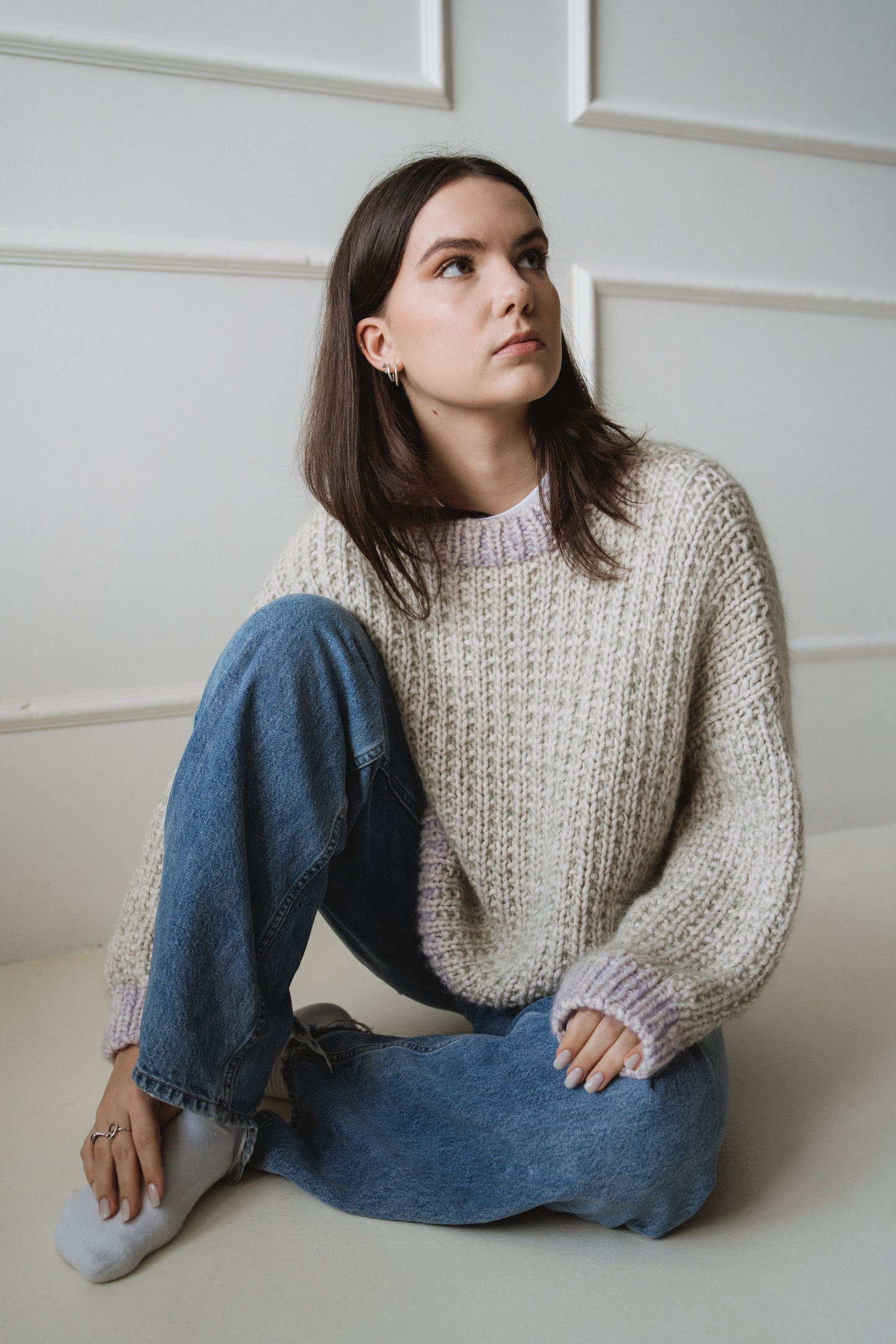 White chunky sweater