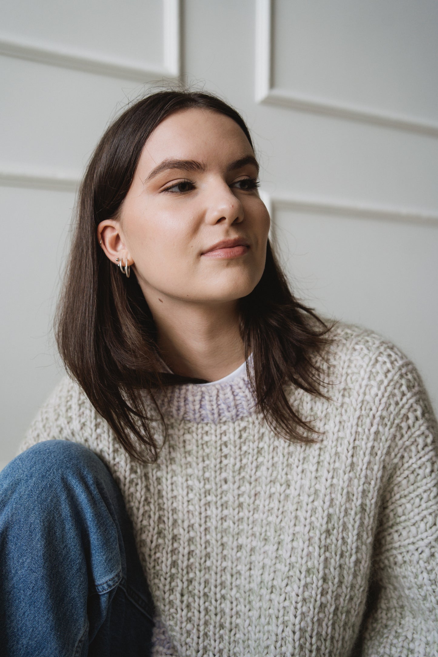 White chunky sweater