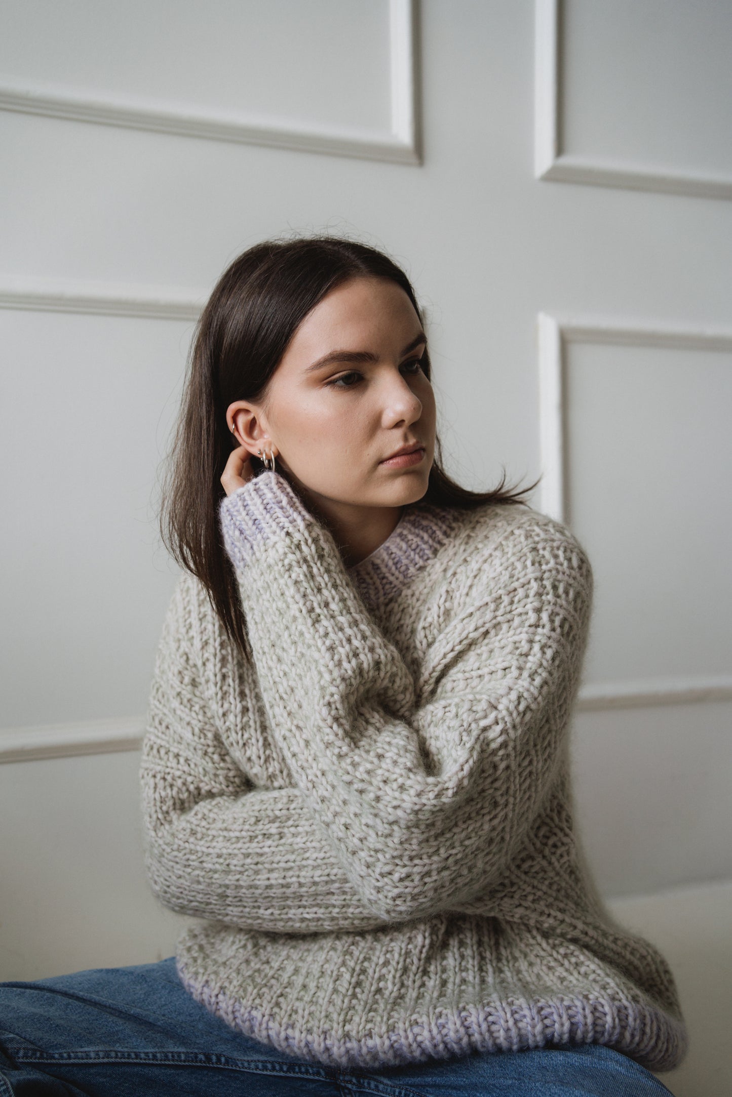 White chunky sweater
