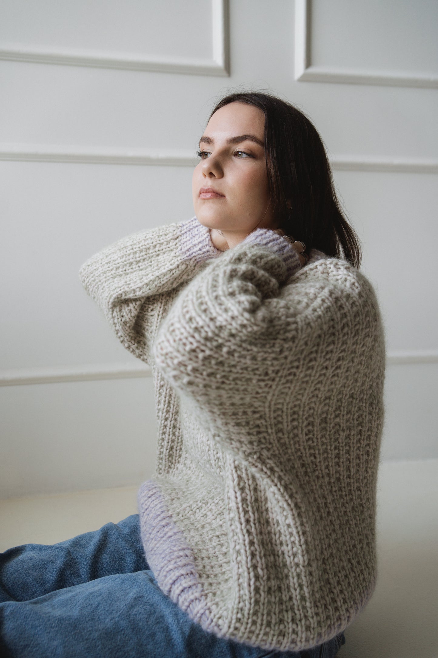 White chunky sweater