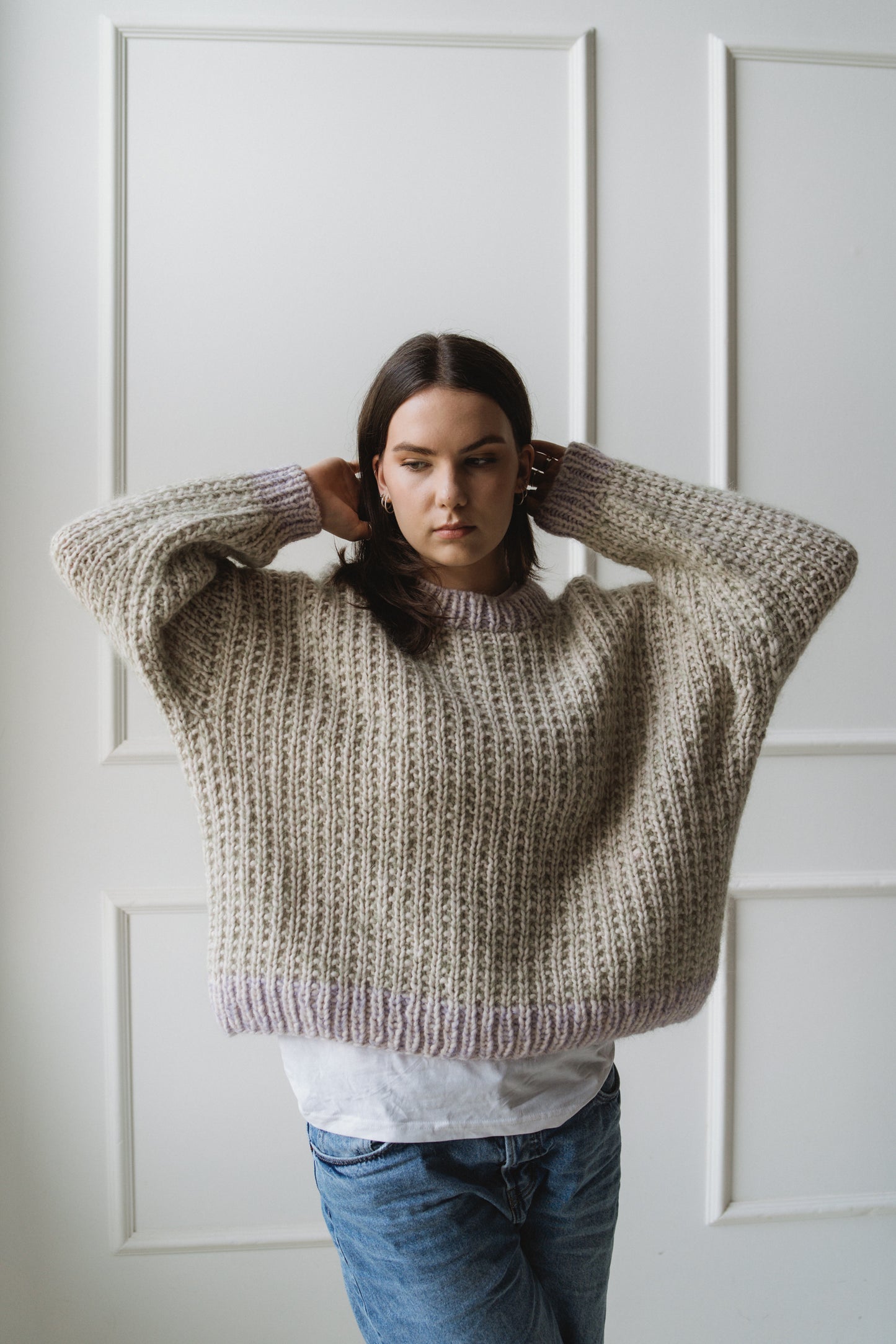 White chunky sweater