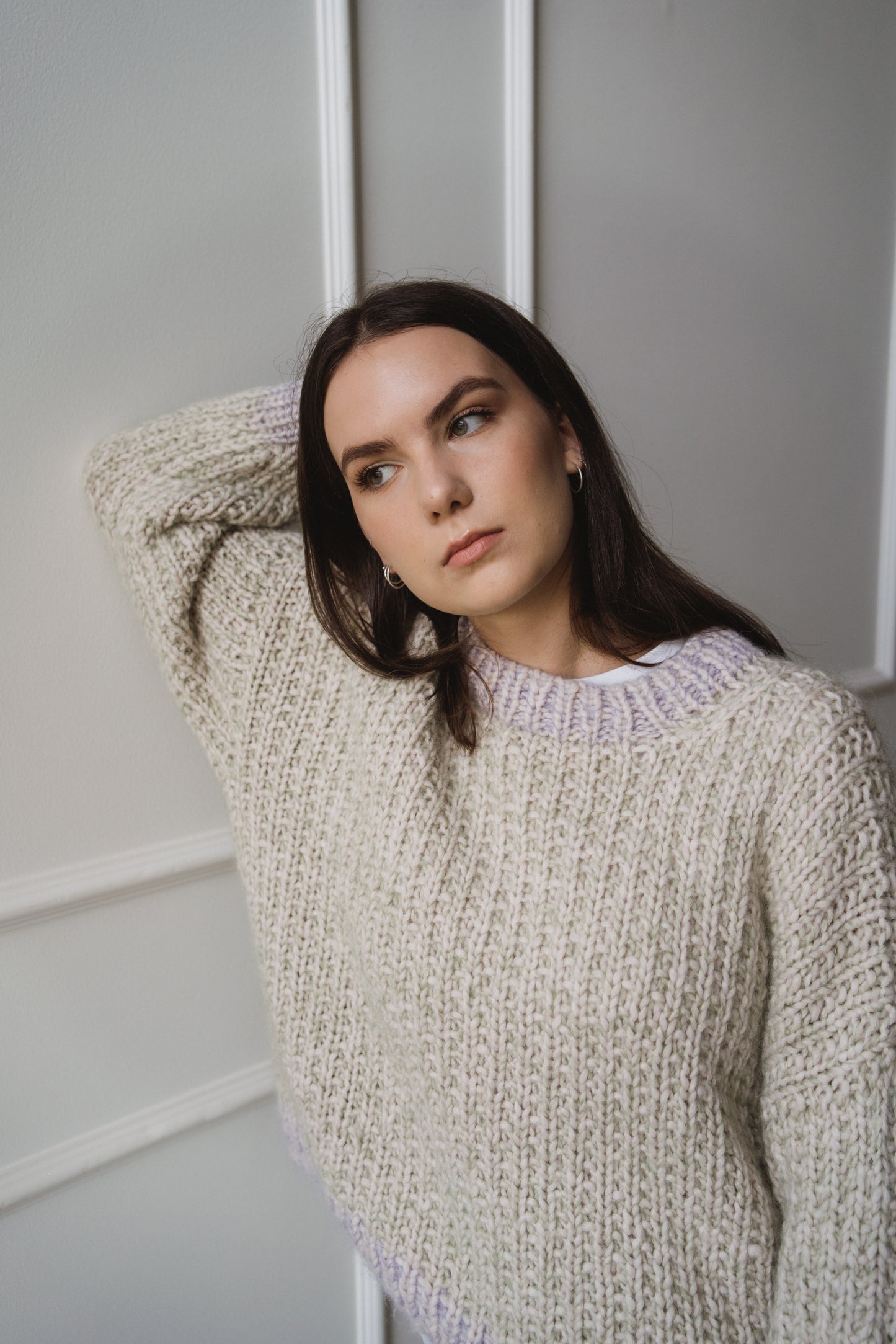 White chunky sweater