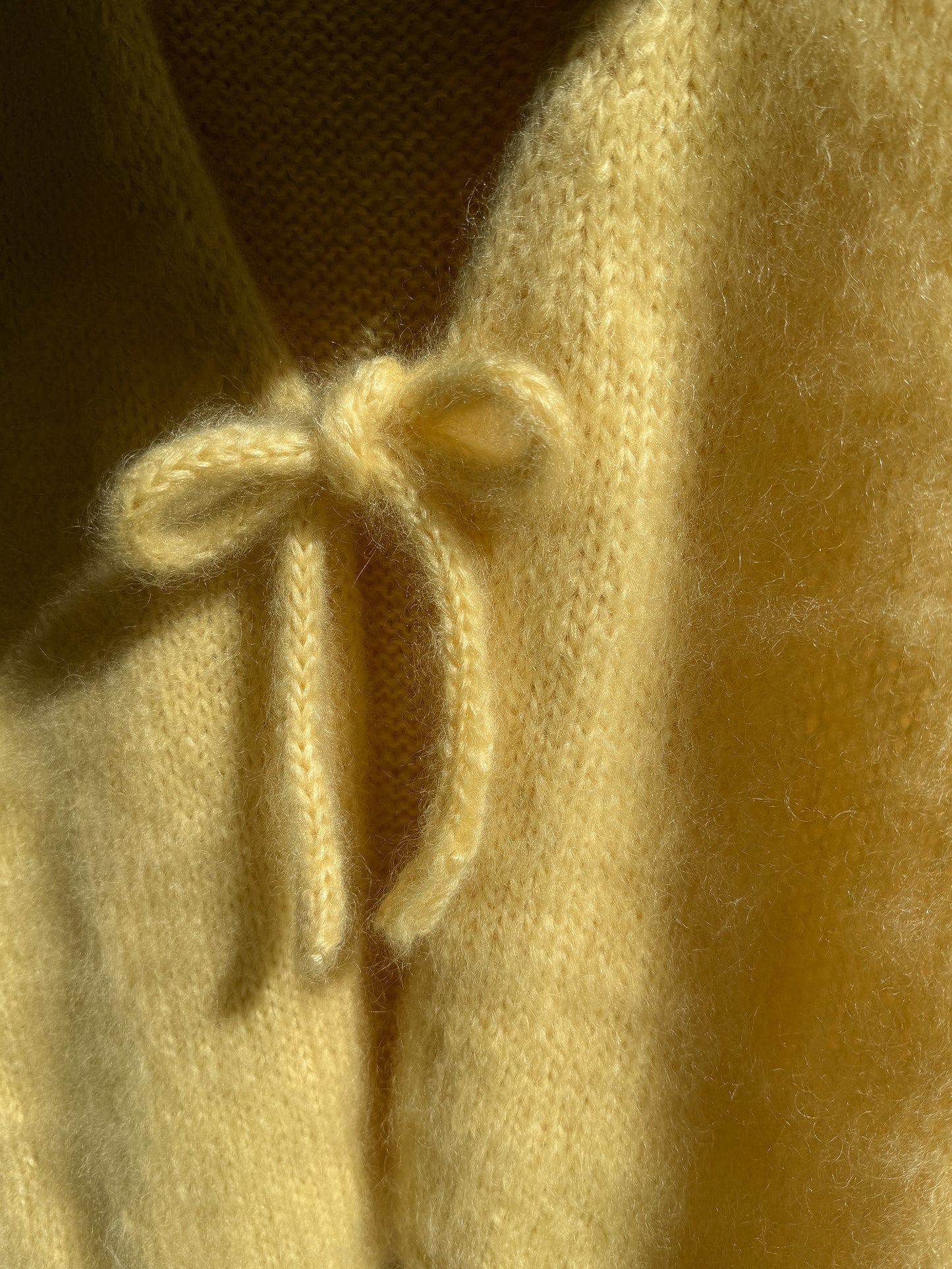 Yellow furry mohair vest