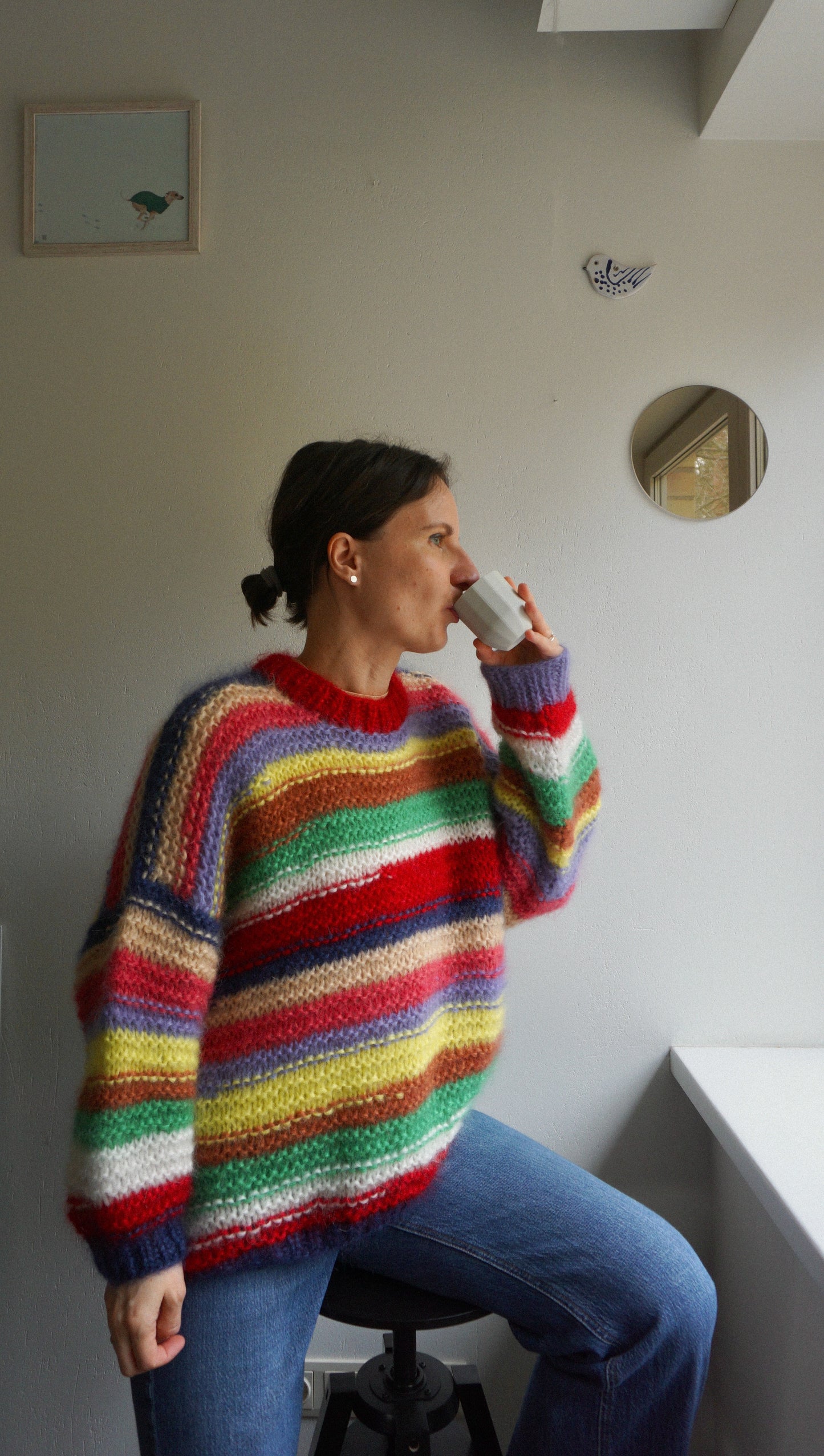 One of a kind striped mohair jumper