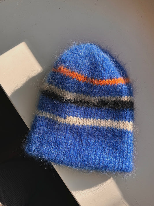 Blue mohair hat