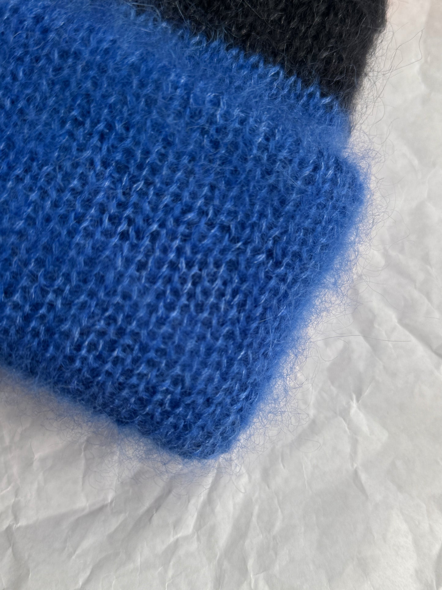 Blue mohair beanie