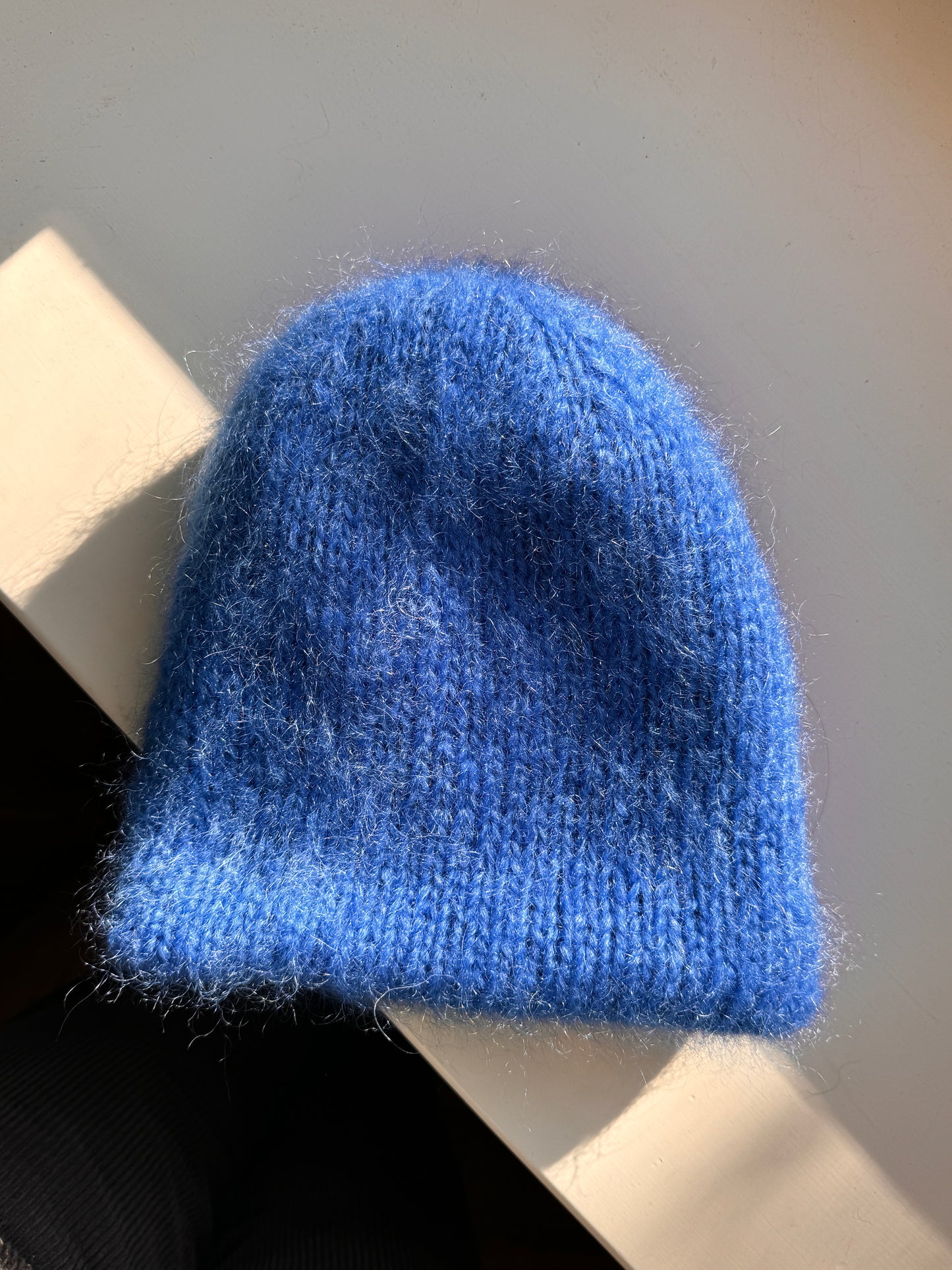 Blue mohair hat