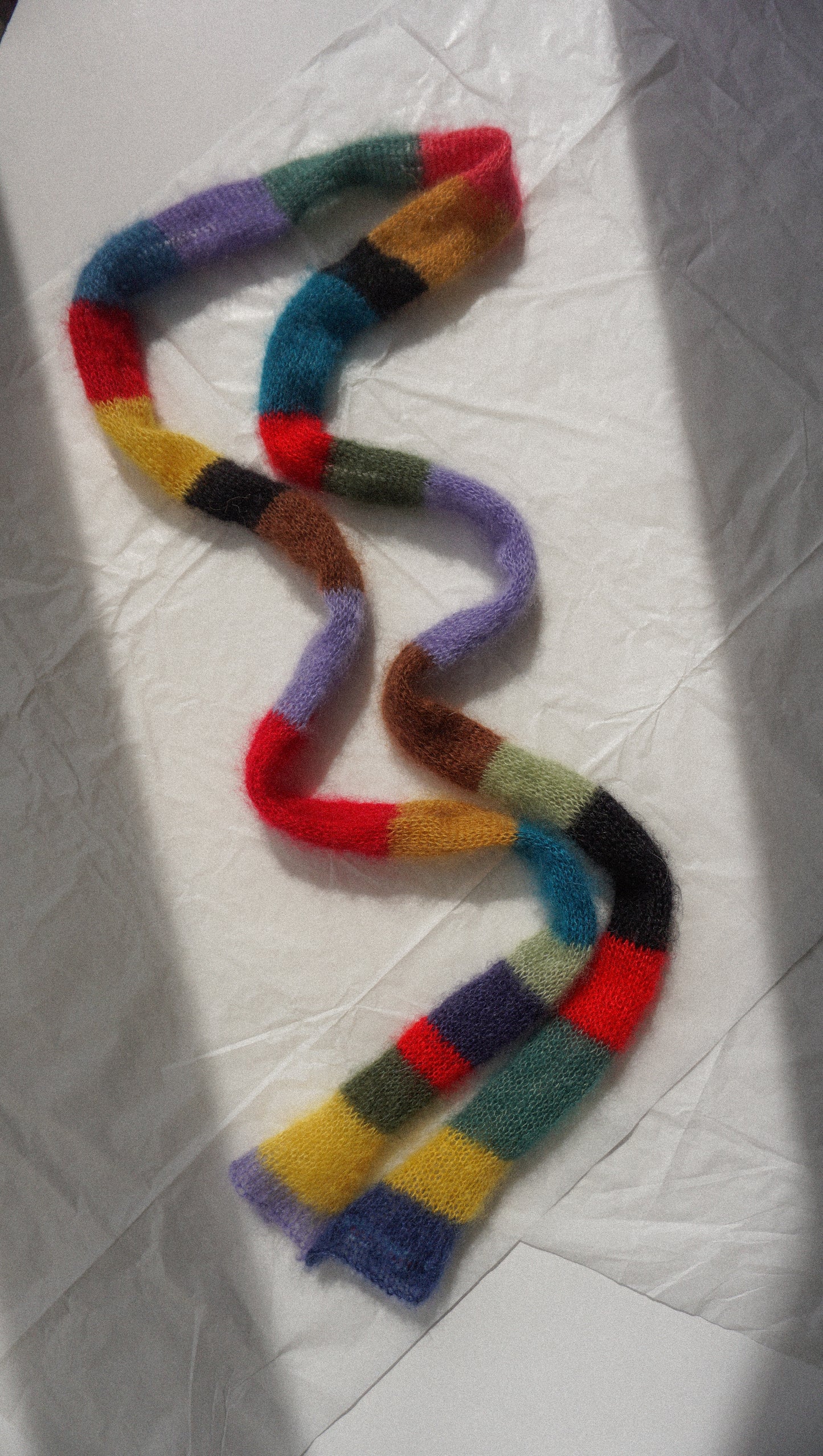 Small mohair scarf in bright colors