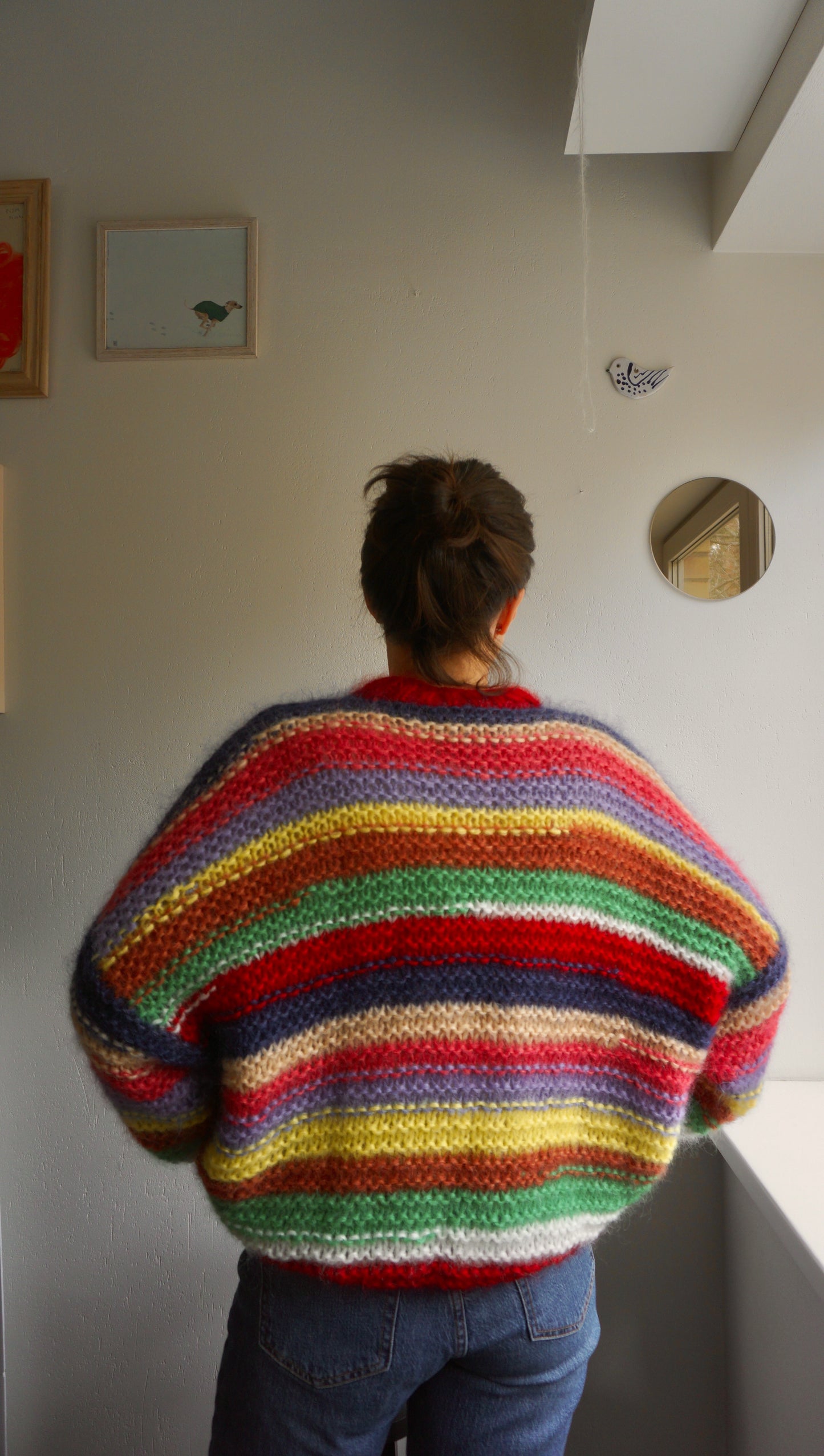 One of a kind striped mohair jumper