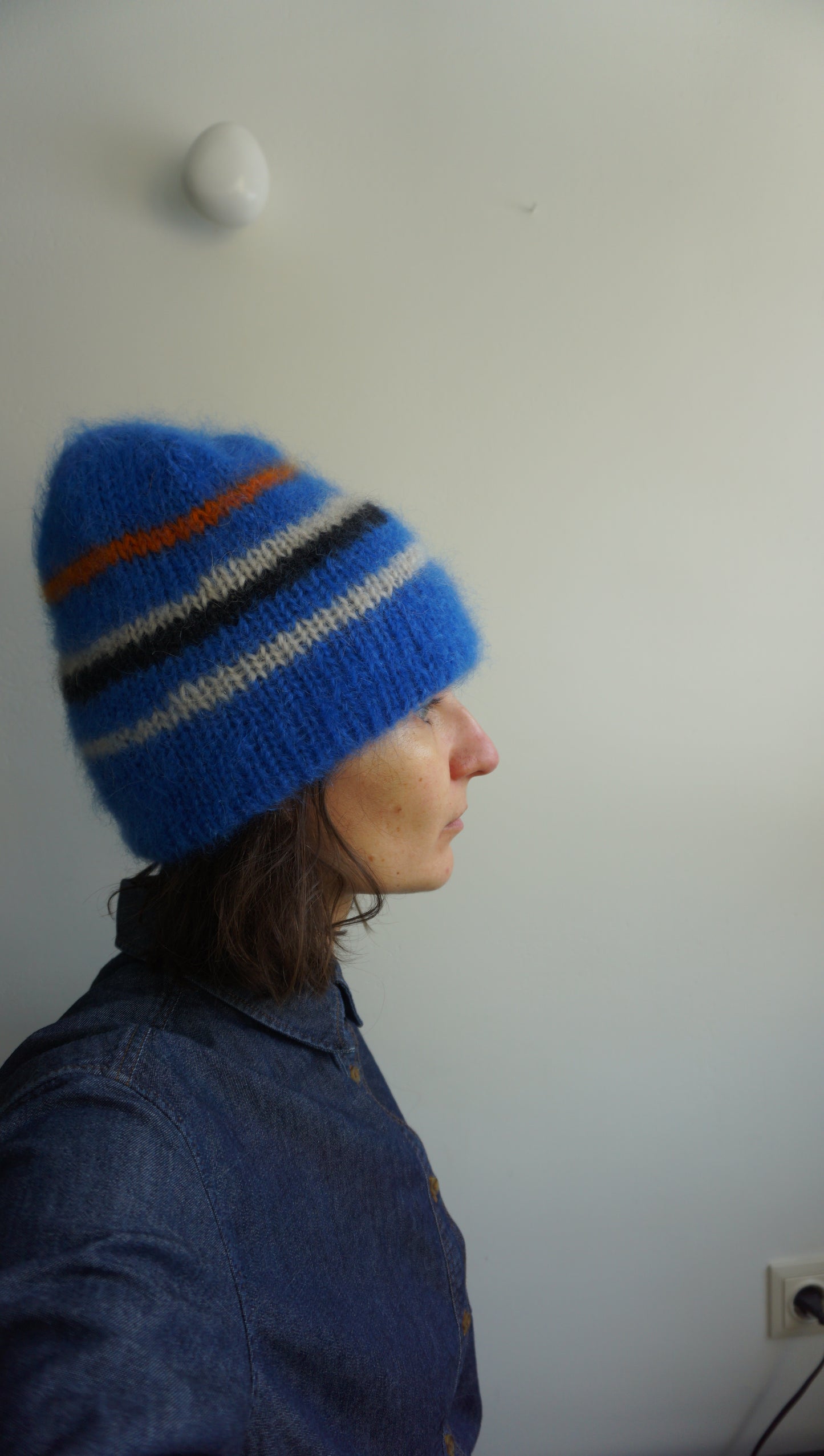 Blue mohair hat