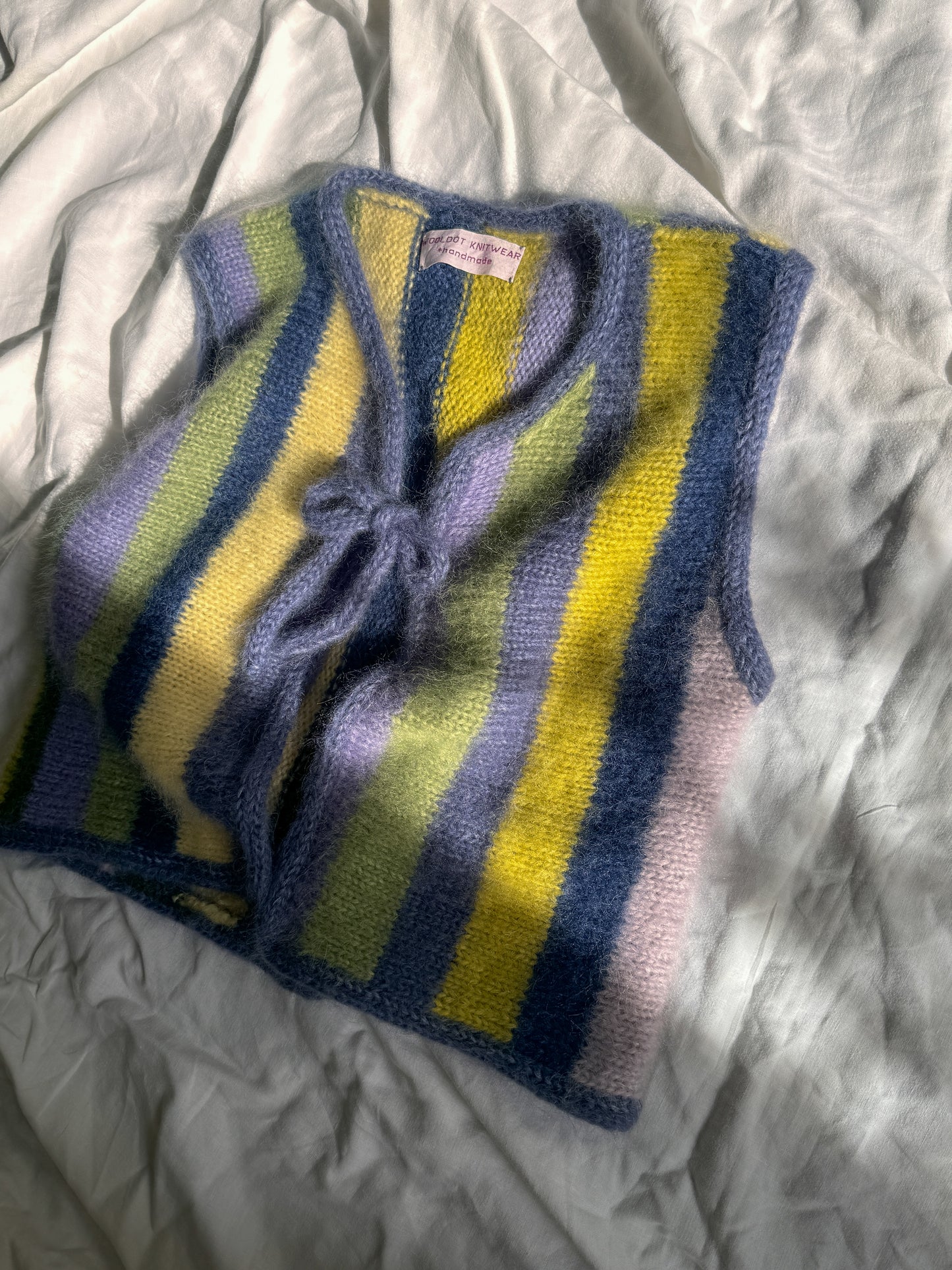 One of a kind striped mohair vest