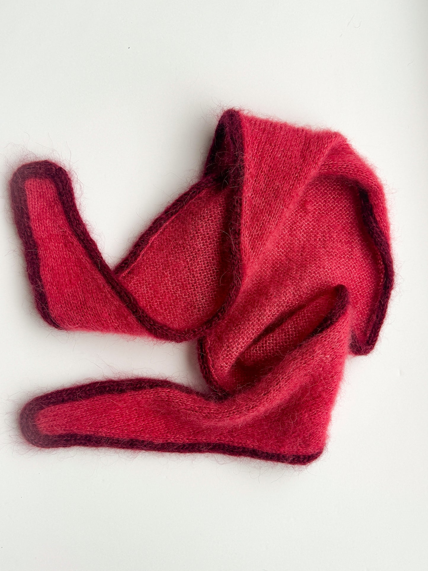 TOMO Bandana pink with burgundy trim