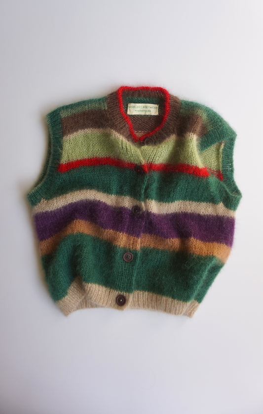 One of a kind striped mohair vest