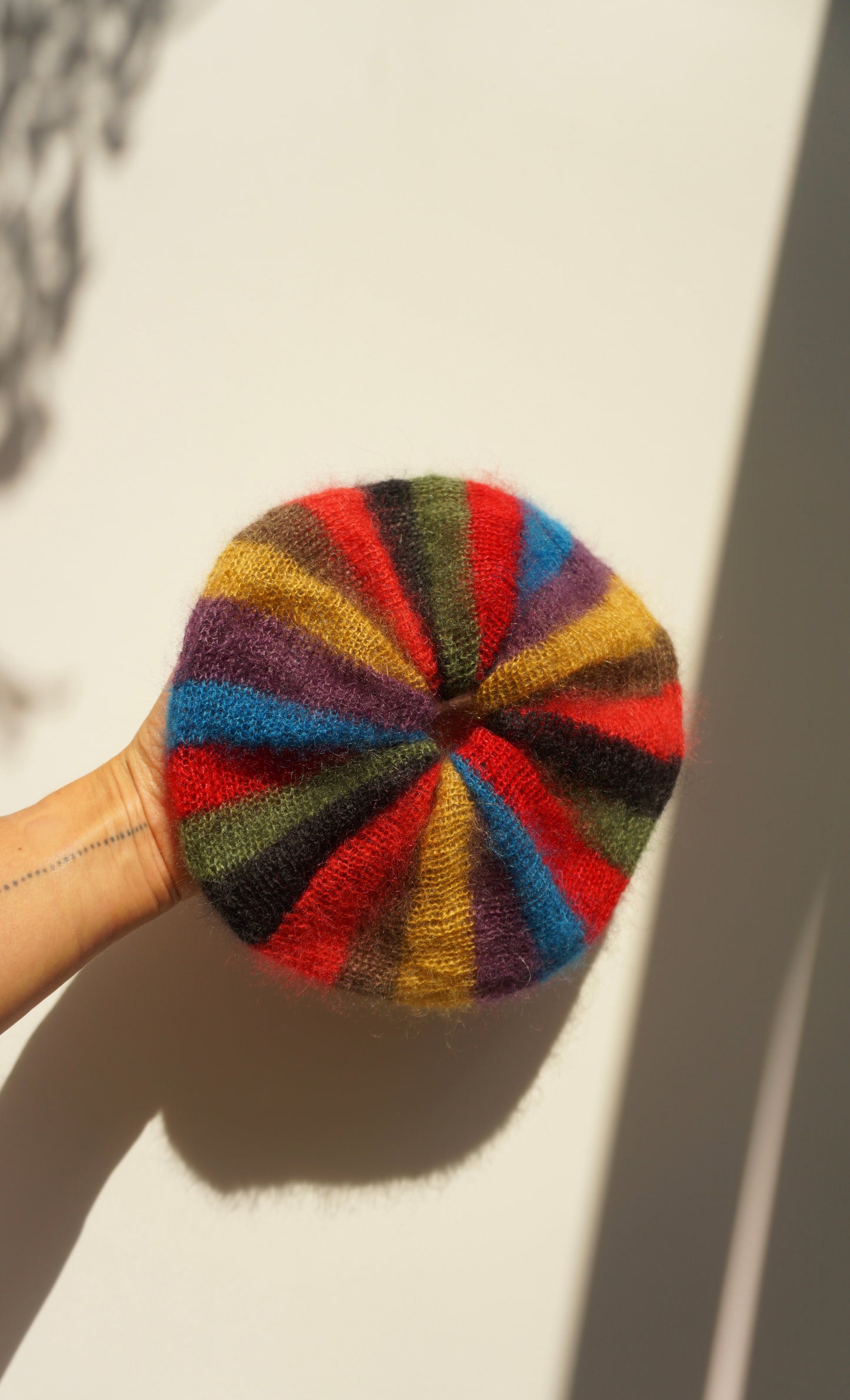 Multicolored mohair scrunchie