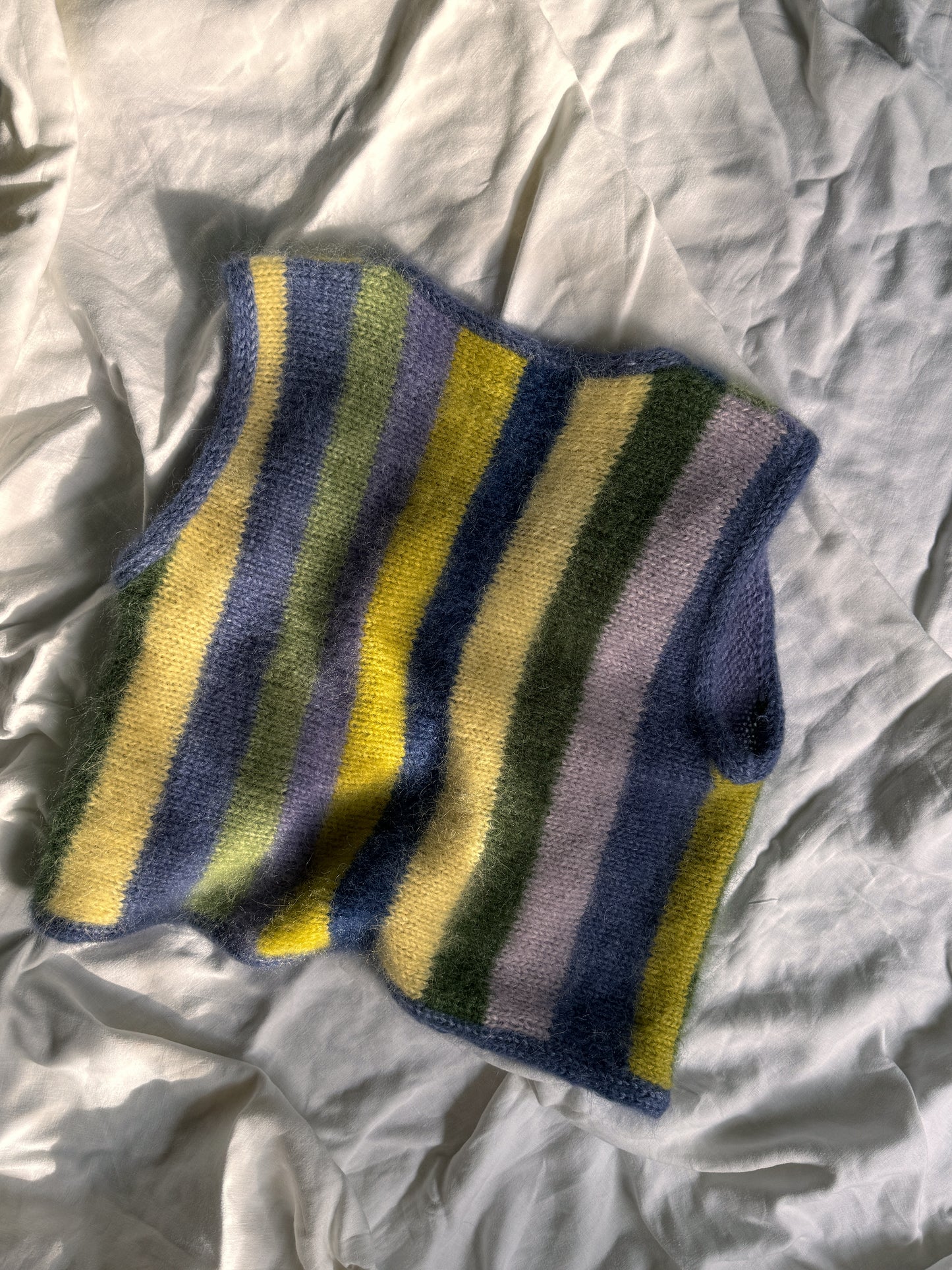 One of a kind striped mohair vest