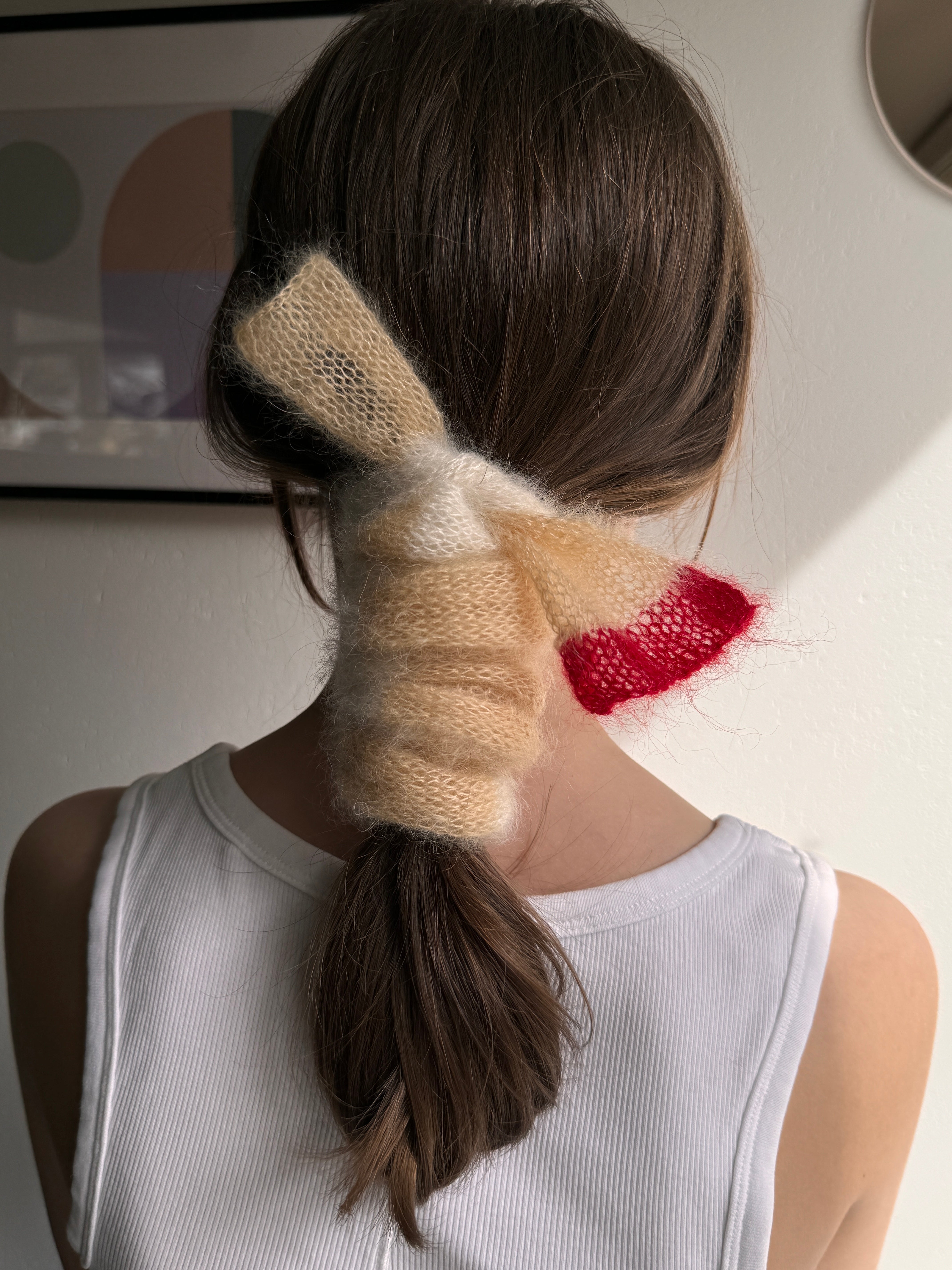 【LMR】韓国人気★MINI SYMBOL EMBROIDERED MOHAIR MUFFLER é embroidery logo wool muffler blue | épine