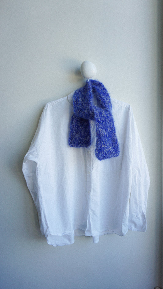 LEO scarf blue white melange