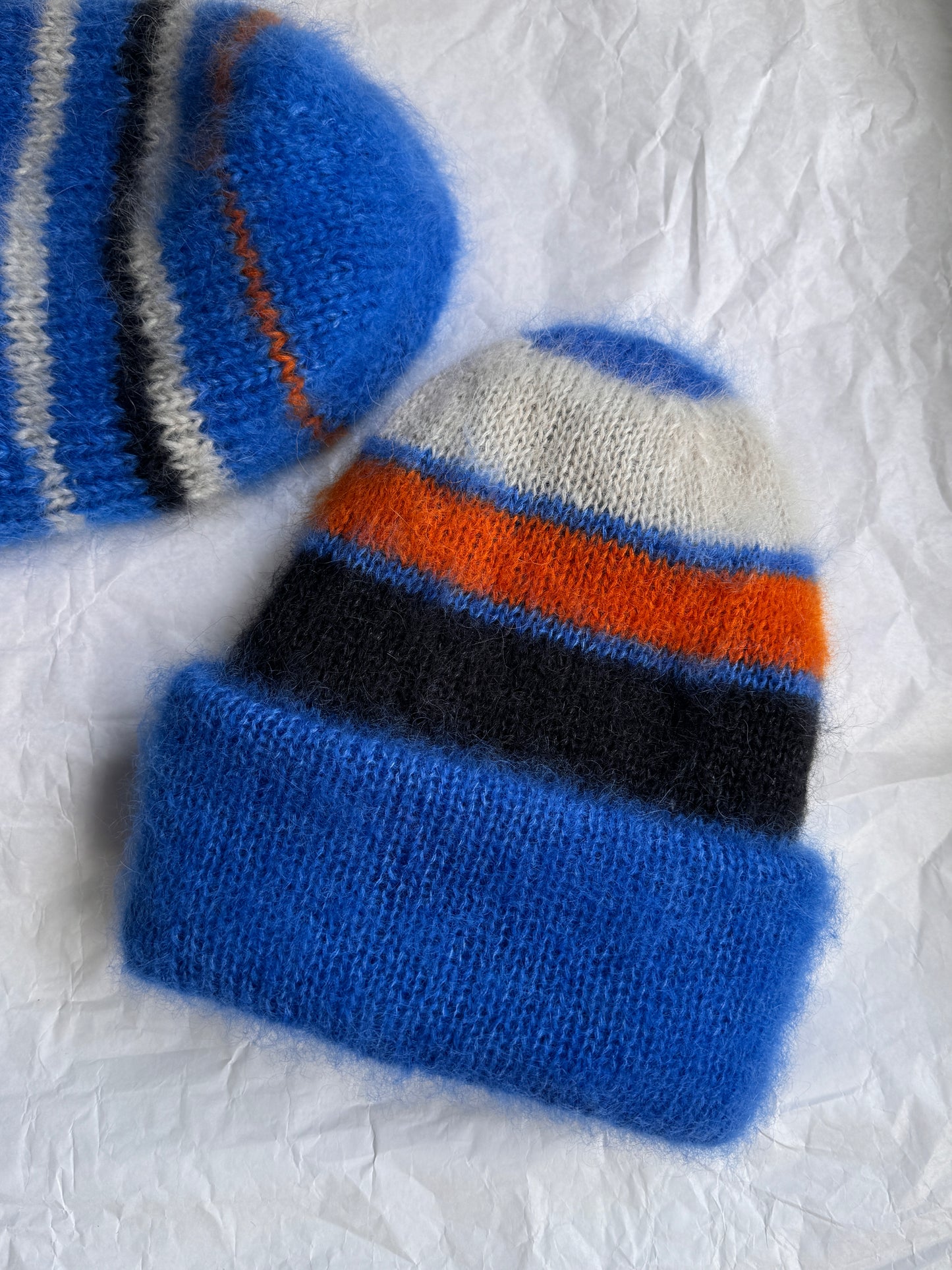 Blue mohair beanie