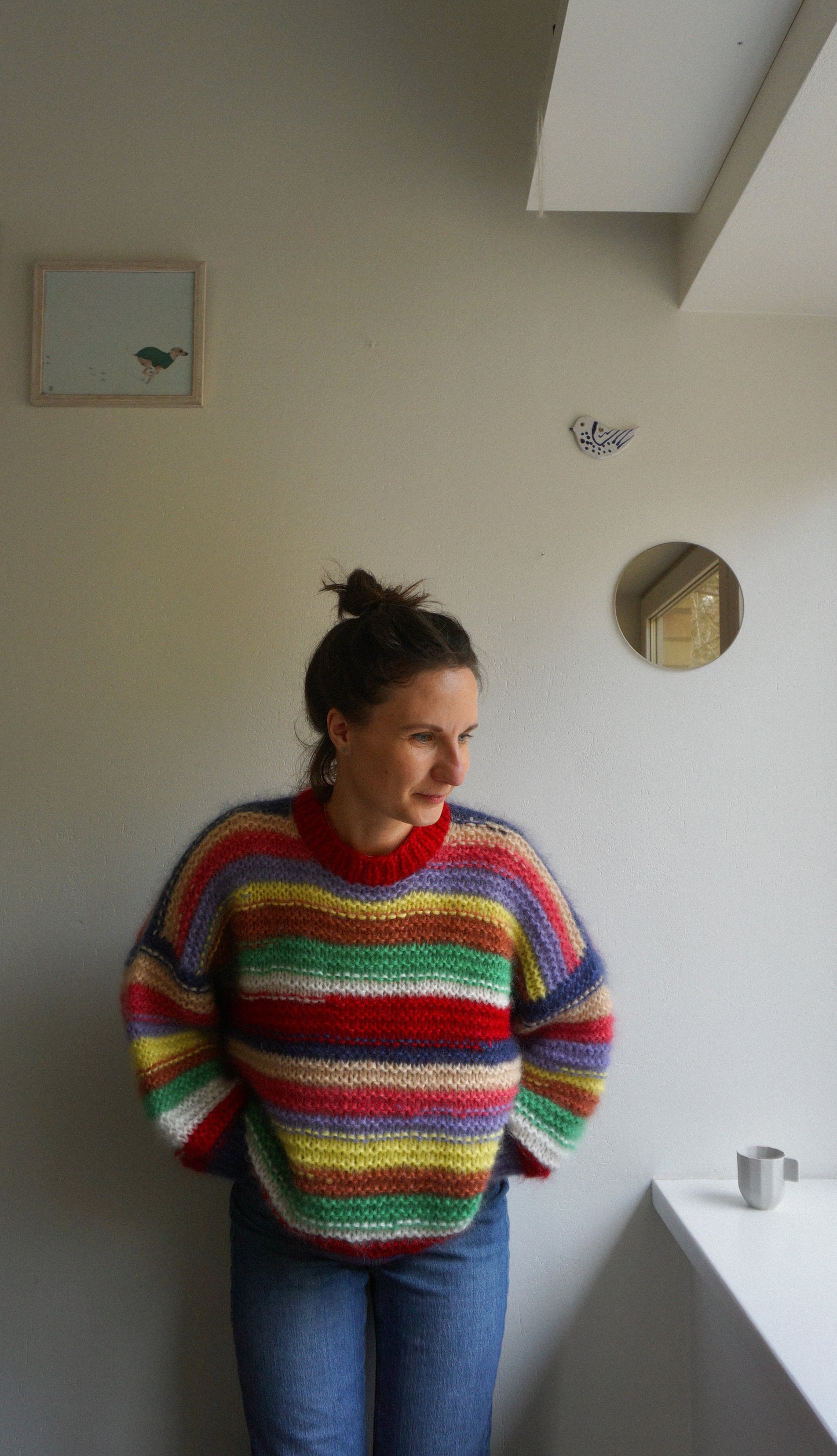 One of a kind striped mohair jumper