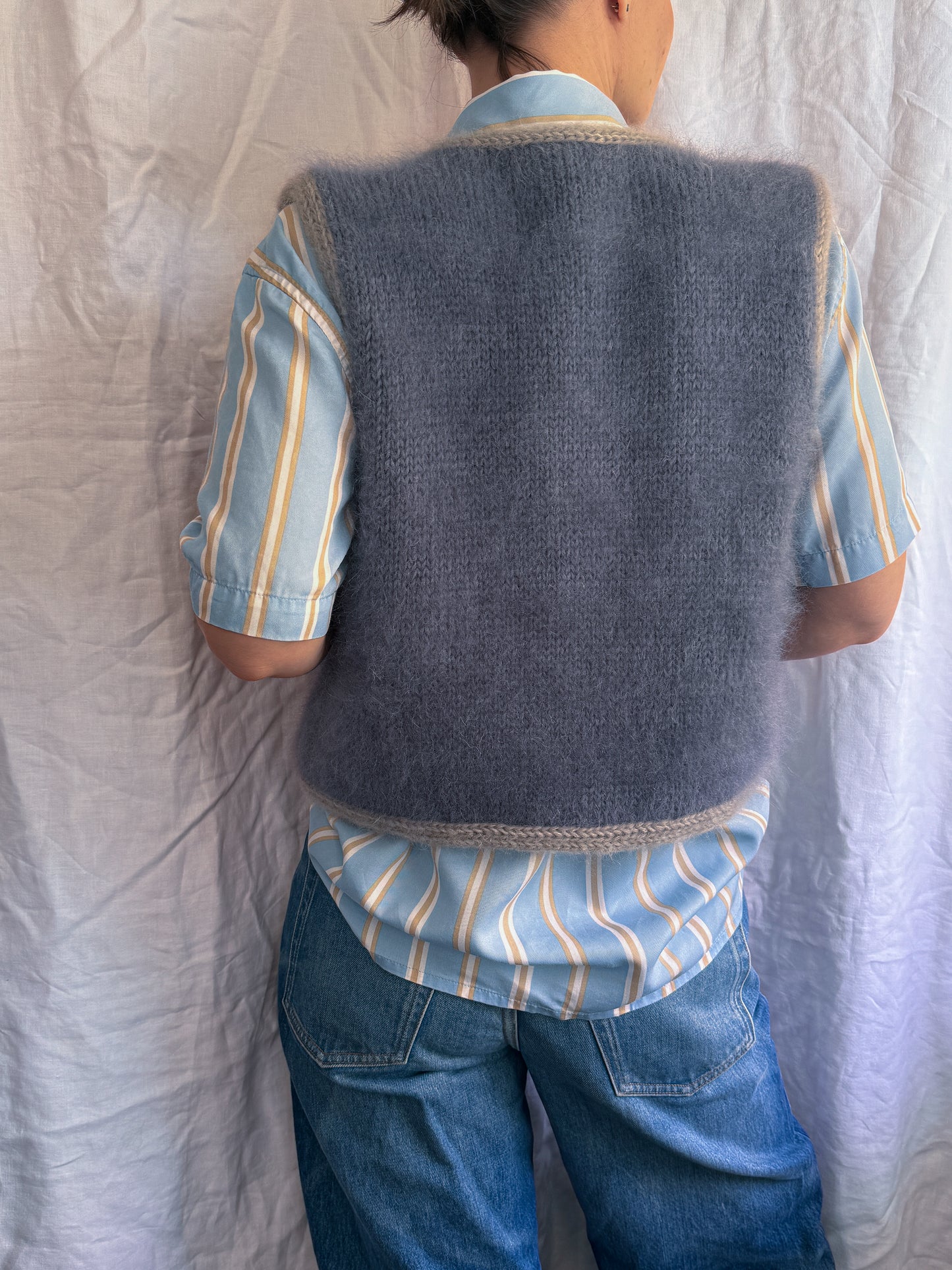 Grey mohair vest