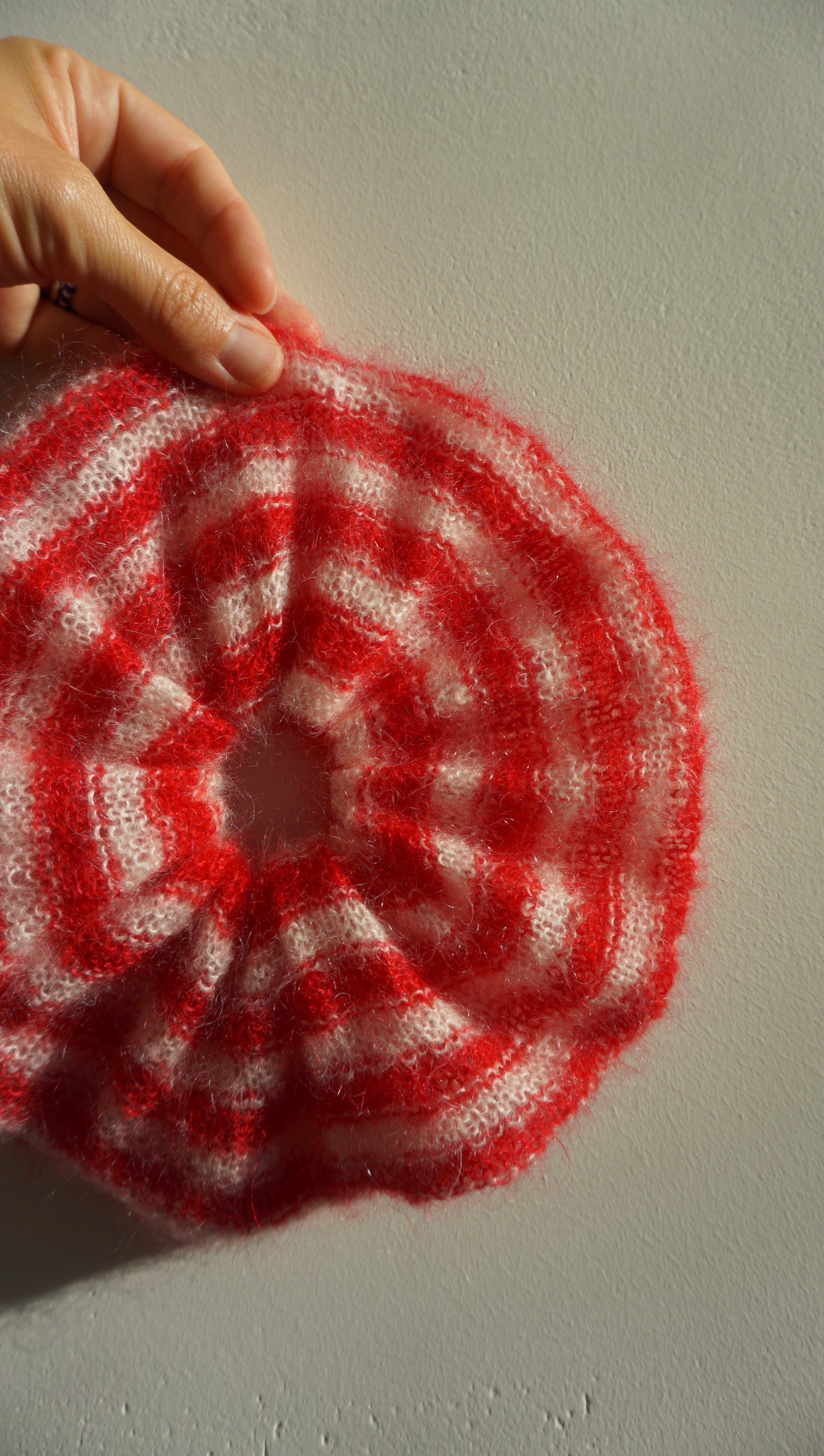 Striped mohair scrunchie