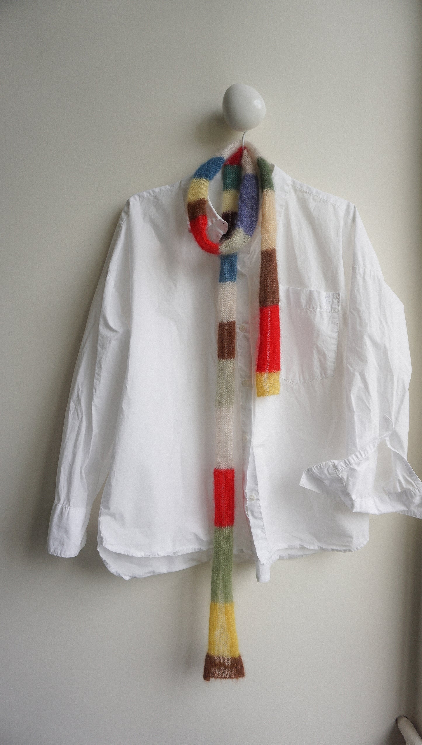 Small skinny mohair scarf bright colors