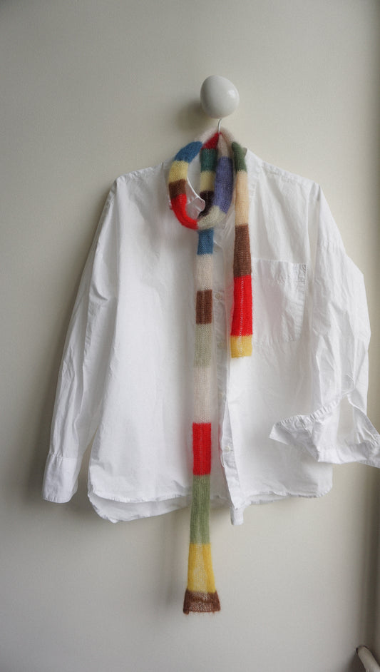 Small skinny mohair scarf bright colors