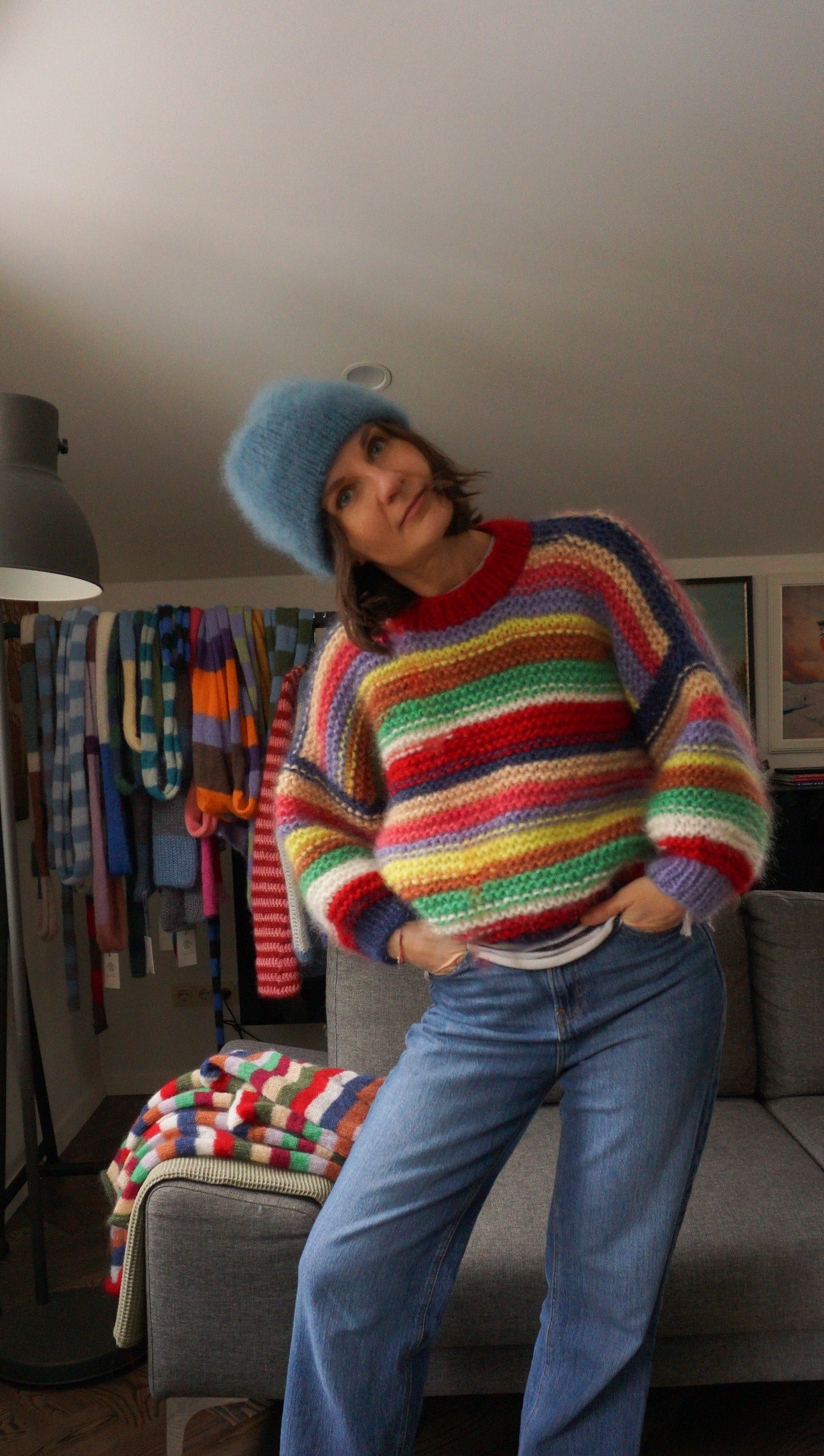 One of a kind striped mohair jumper