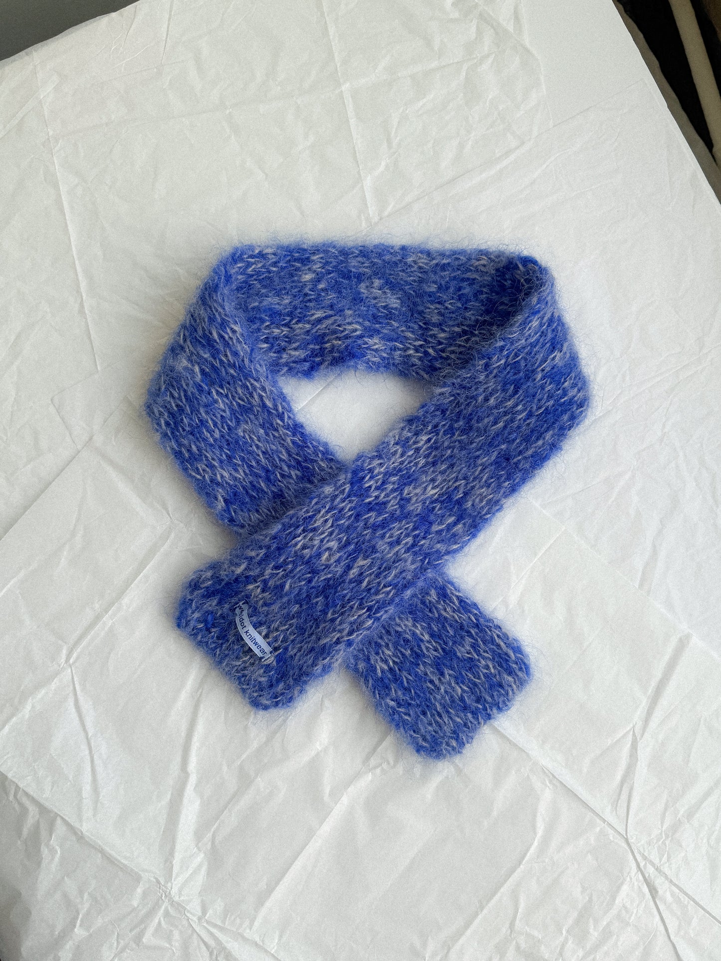 LEO scarf blue white melange