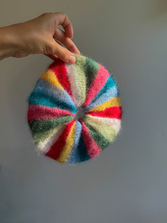 Multicolored mohair scrunchie