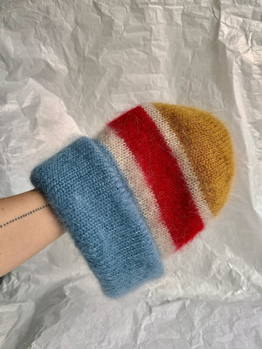 Colorful mohair beanie