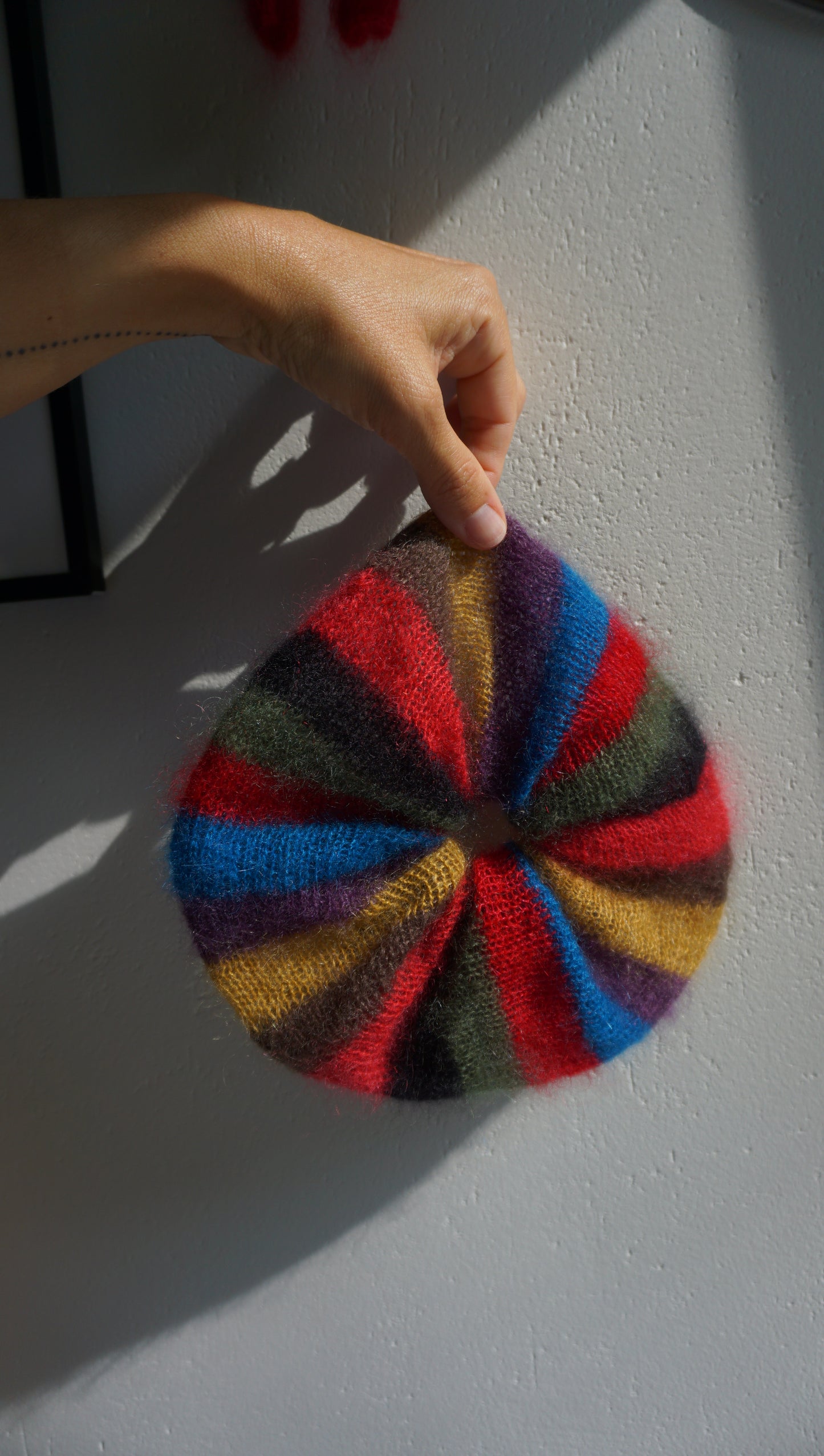 Multicolored mohair scrunchie