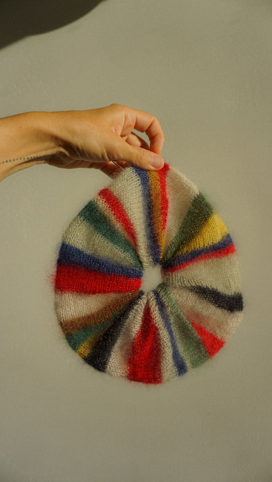 Multicolored mohair scrunchie