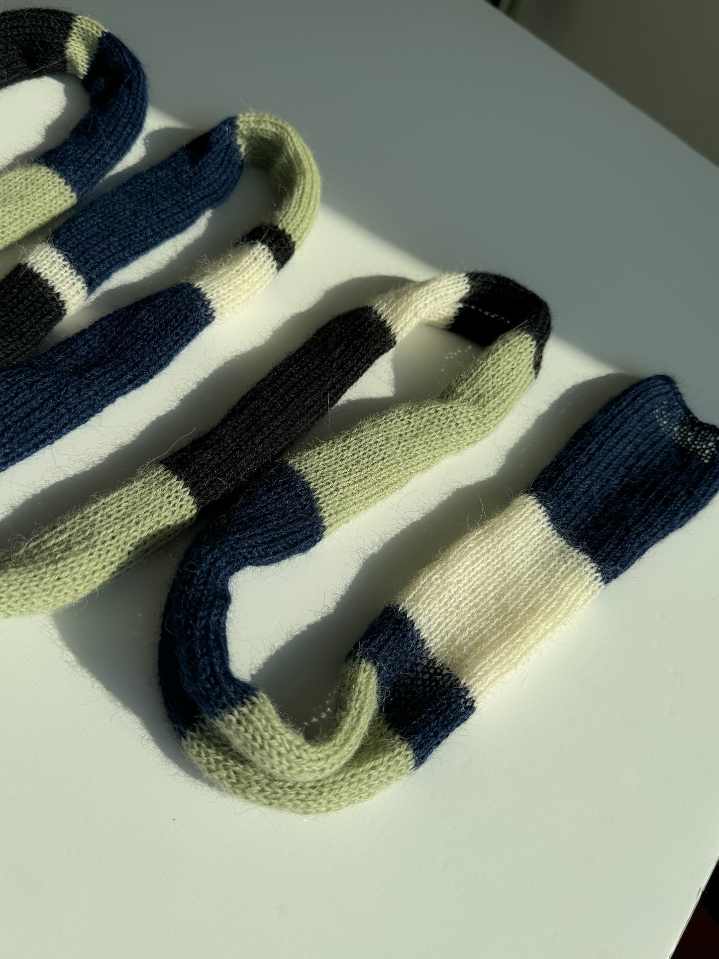 Skinny long alpaca wool scarf