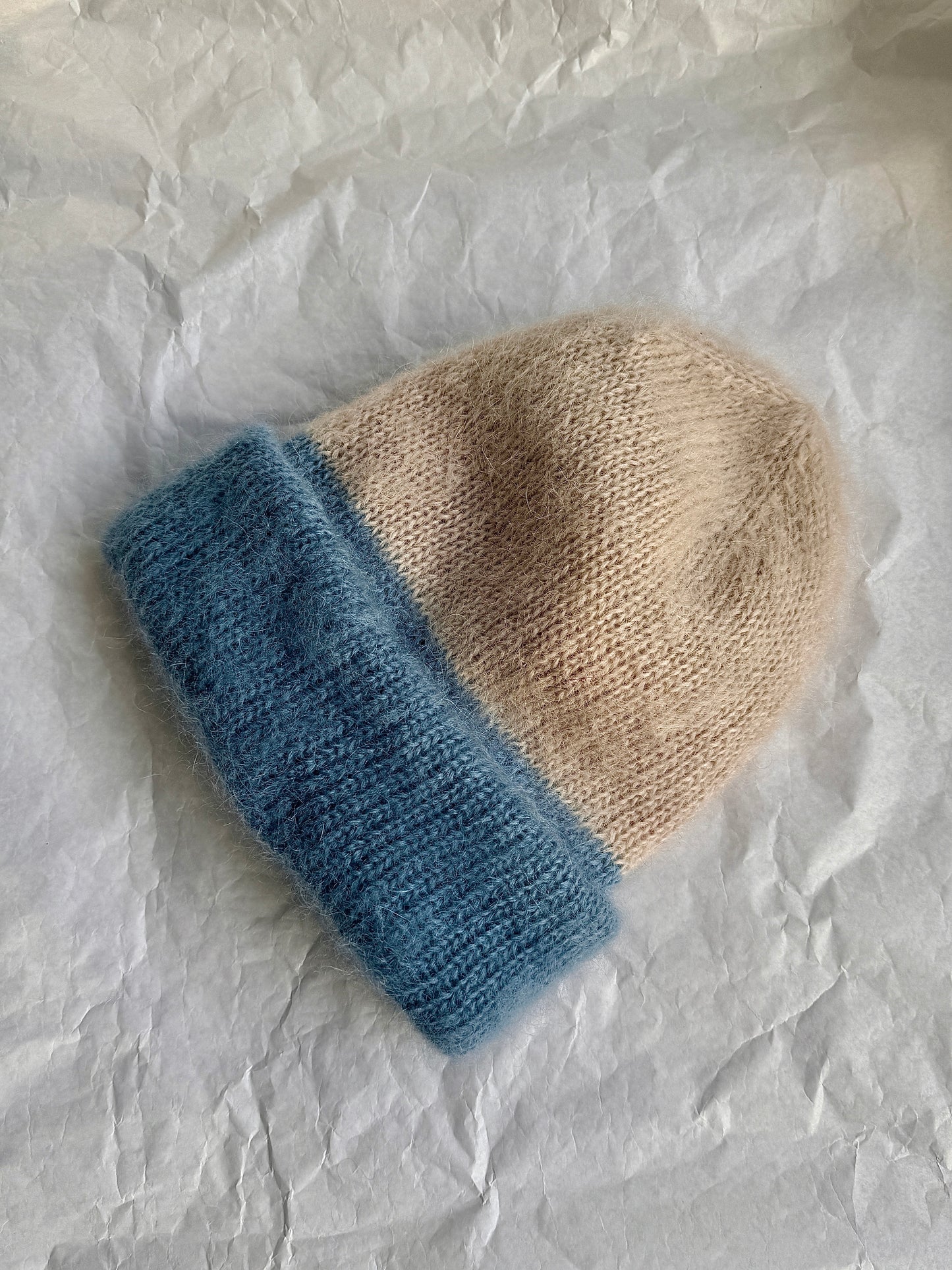 Colorful mohair beanie