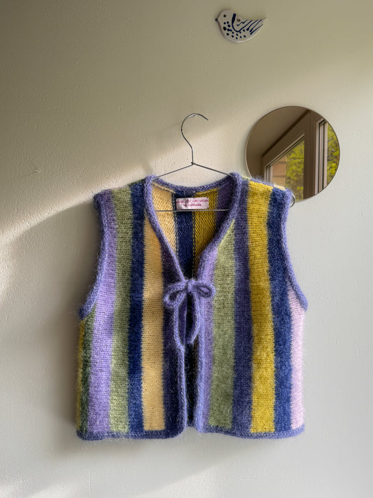 One of a kind striped mohair vest