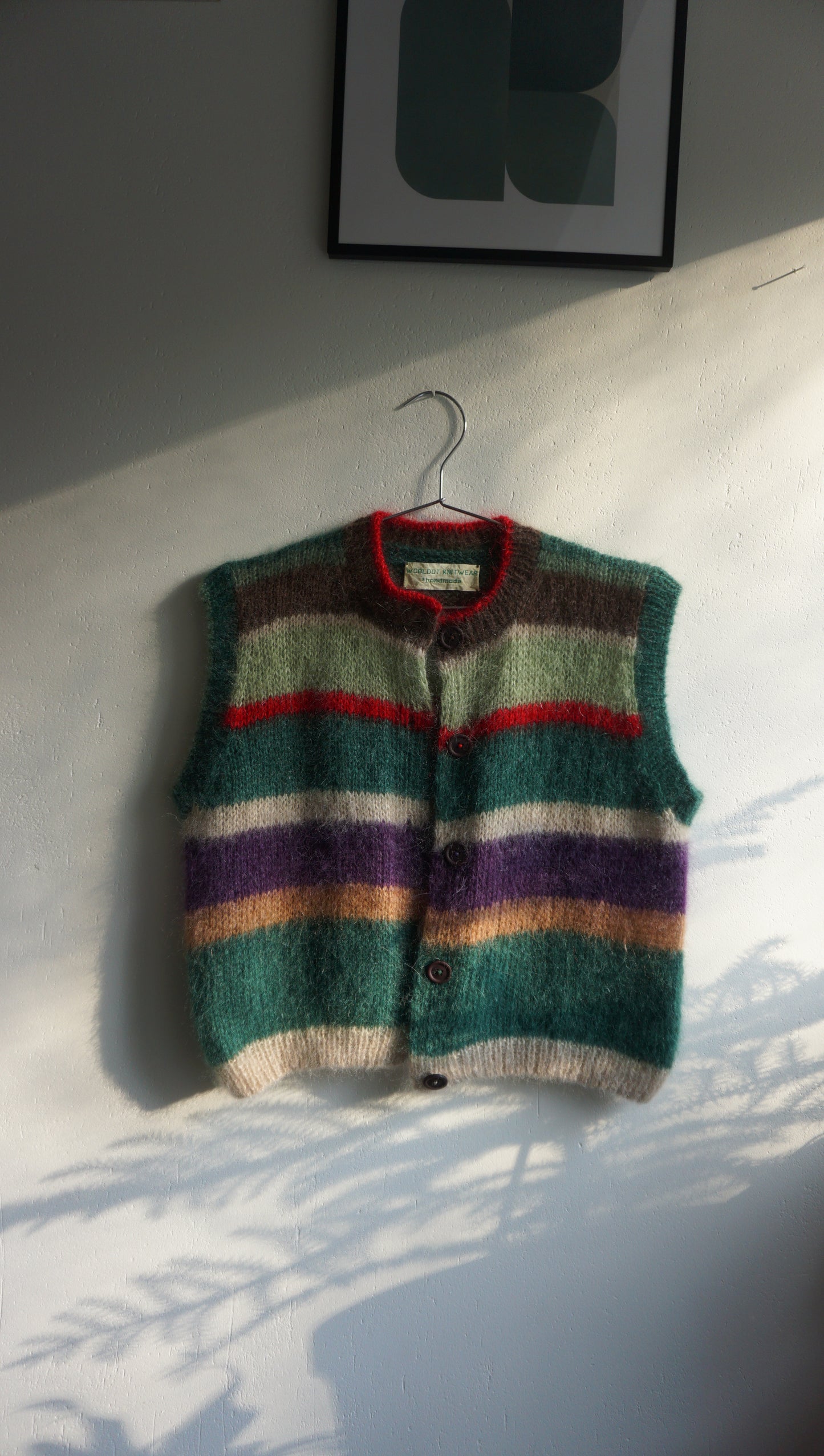 One of a kind striped mohair vest