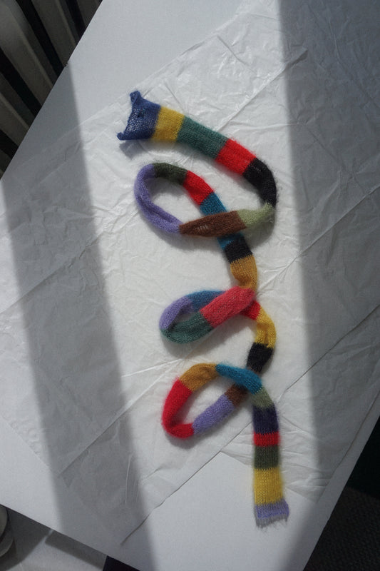 Small mohair scarf in bright colors