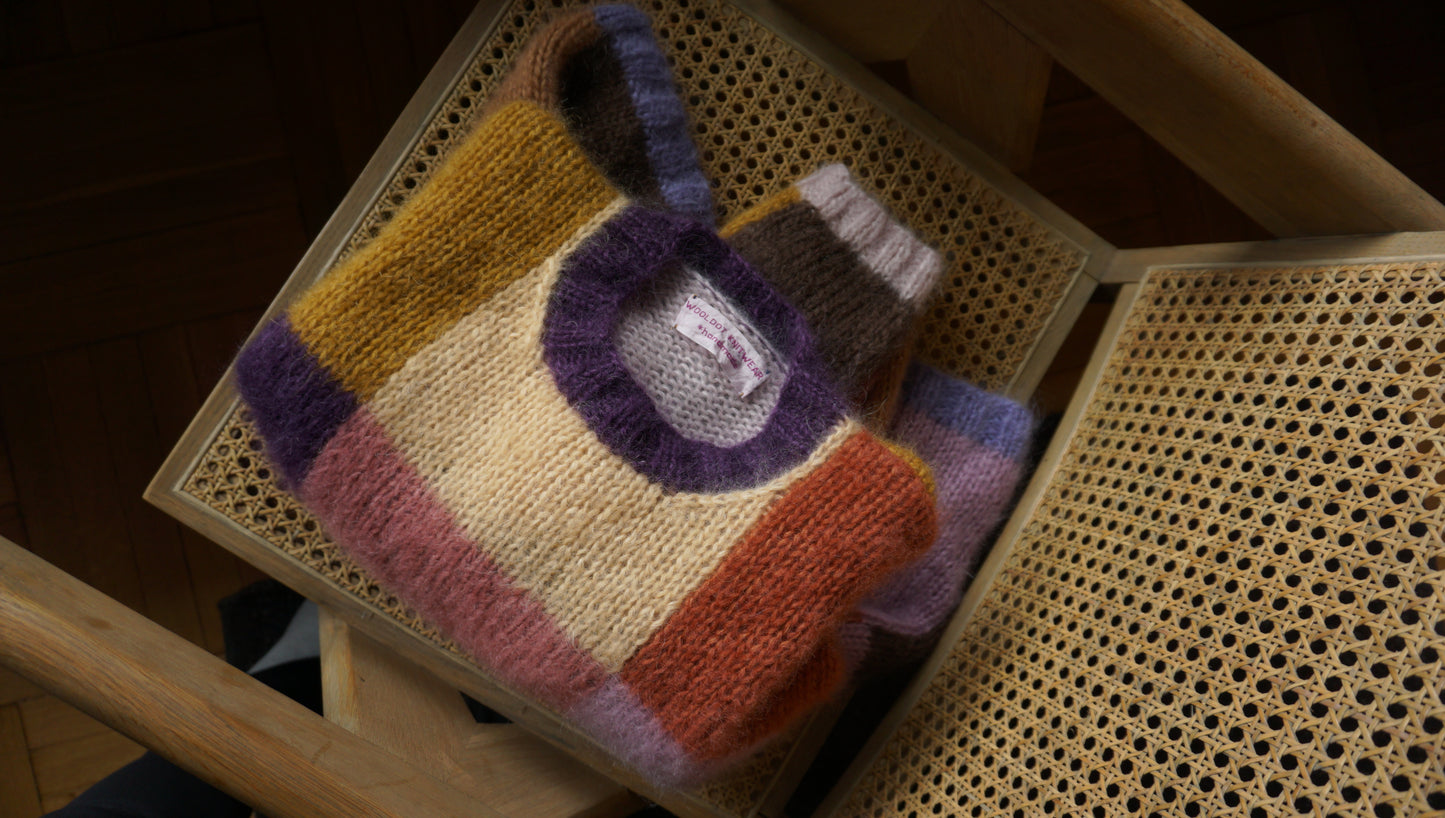 Square sweater in mohair & silk