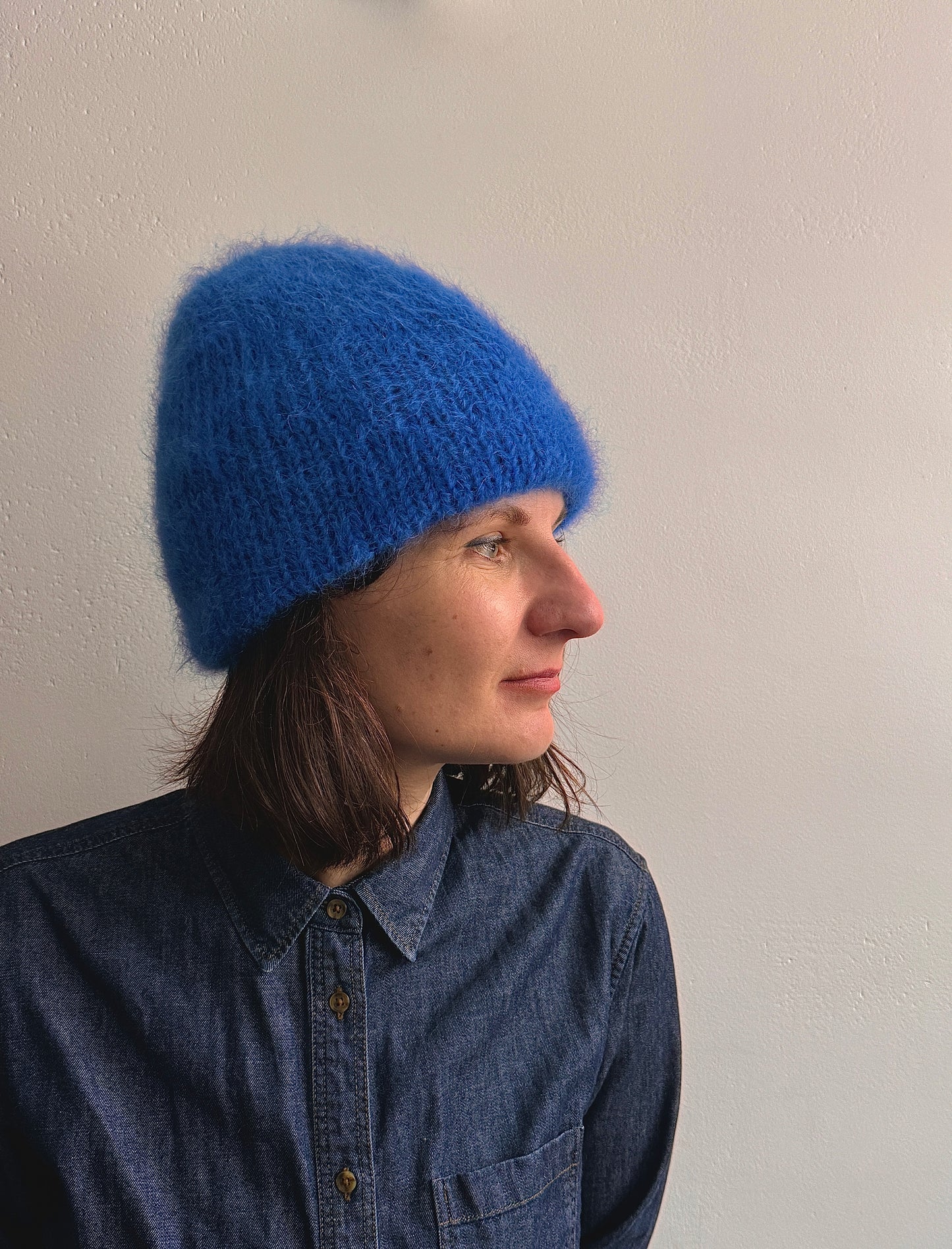 Blue mohair hat