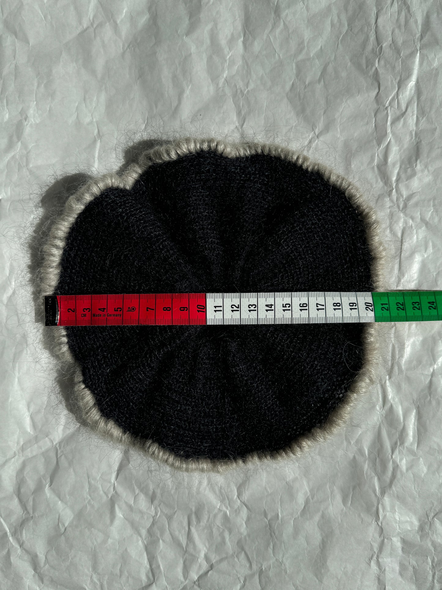 Black mohair scrunchie