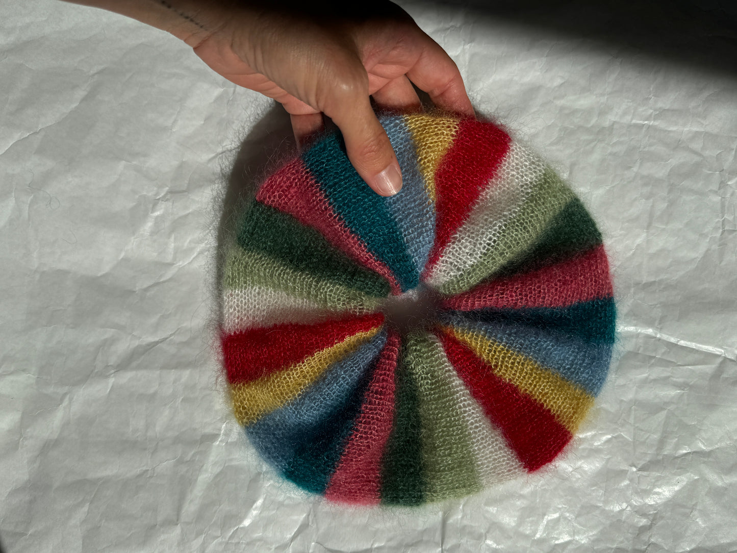 Multicolored mohair scrunchie